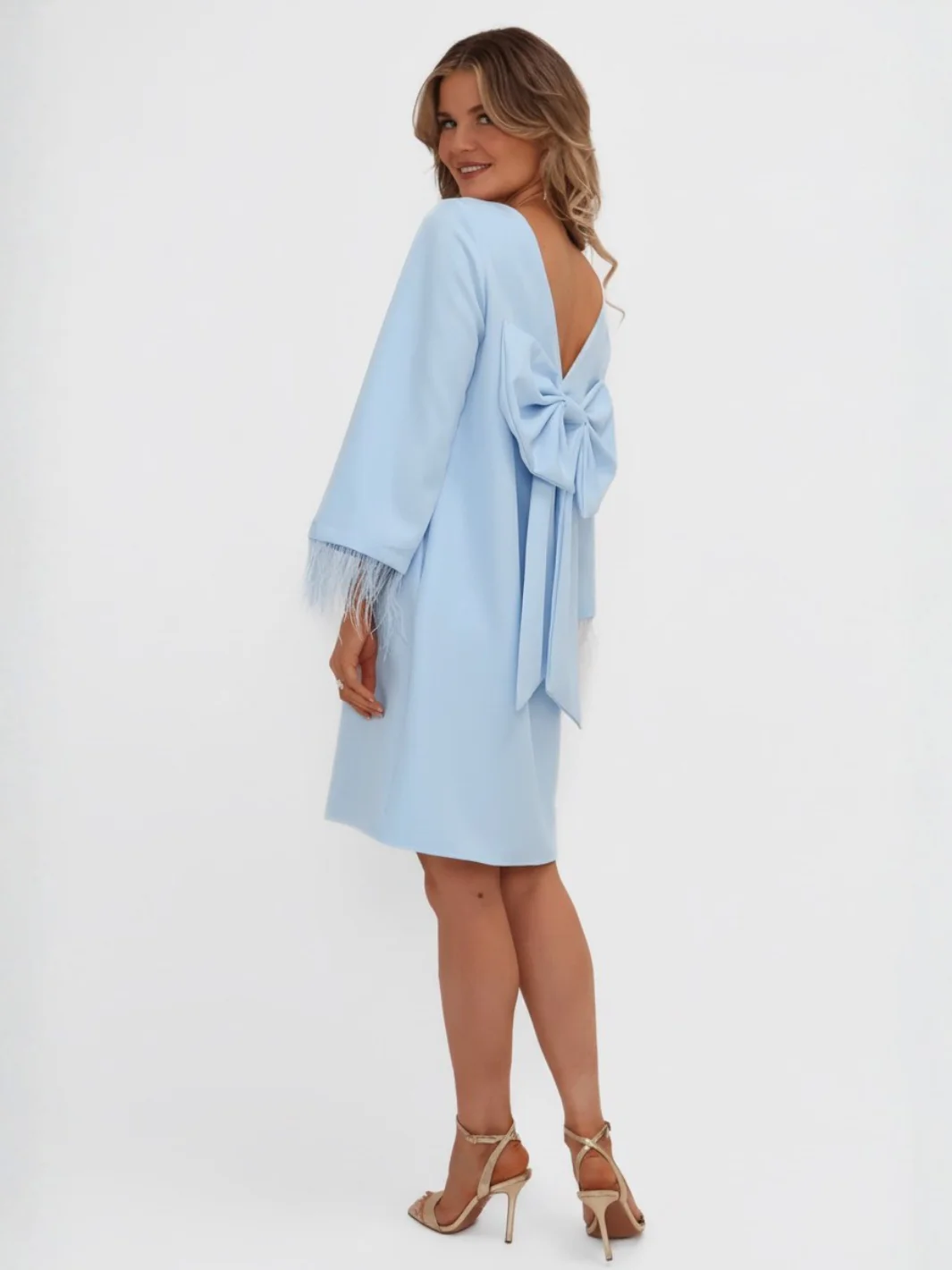 Kate & Pippa Dakota Mini Shift Dress In Light Blue - Image 3