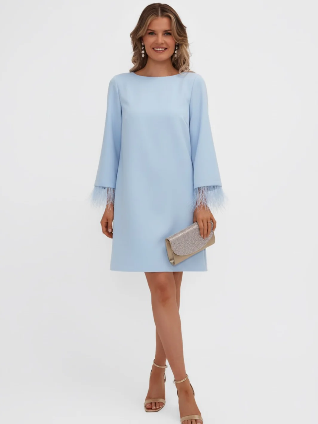 Kate & Pippa Dakota Mini Shift Dress In Light Blue - Image 6