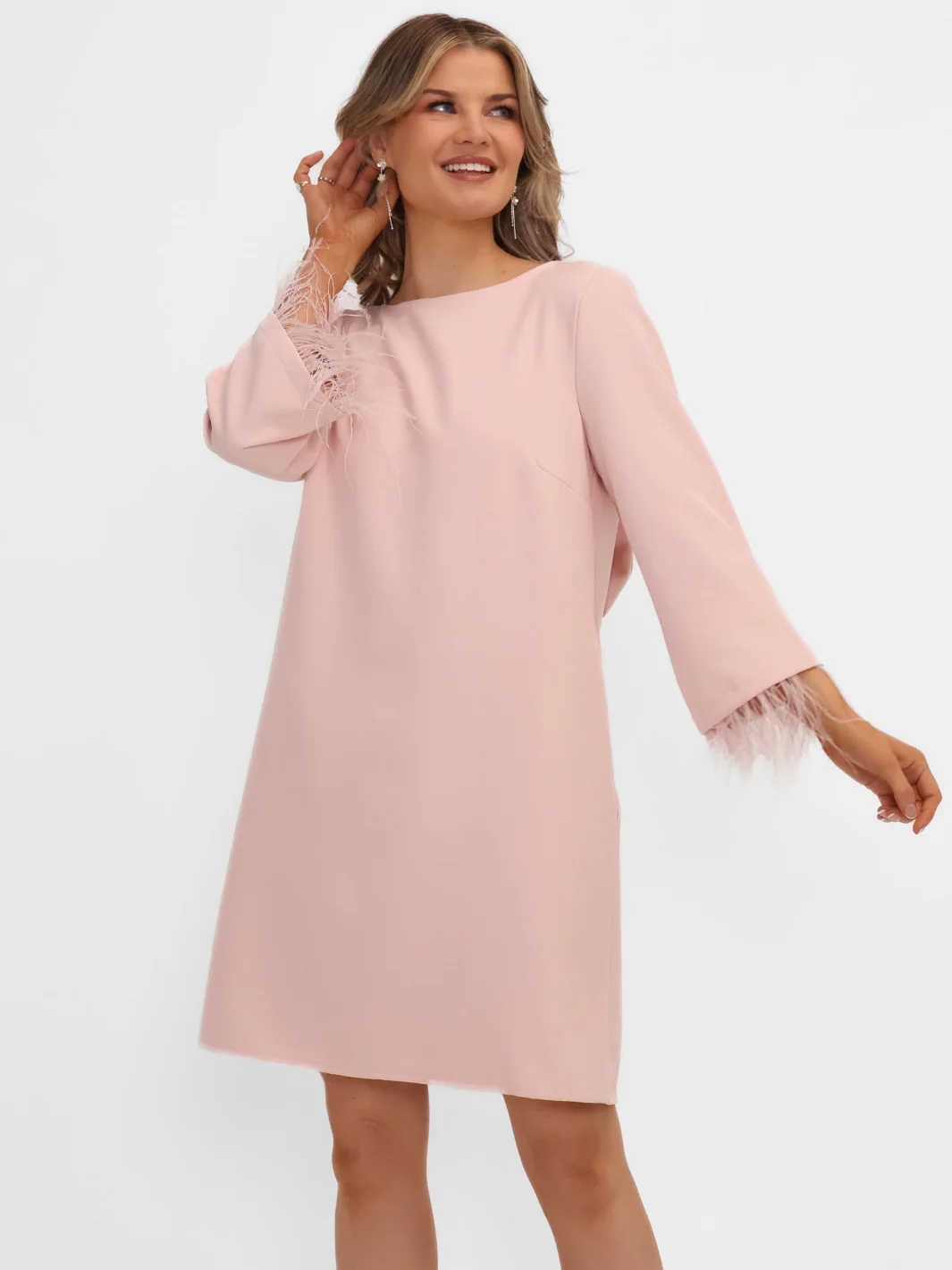 Kate & Pippa Dakota Mini Shift Dress In Pale Pink - Image 6