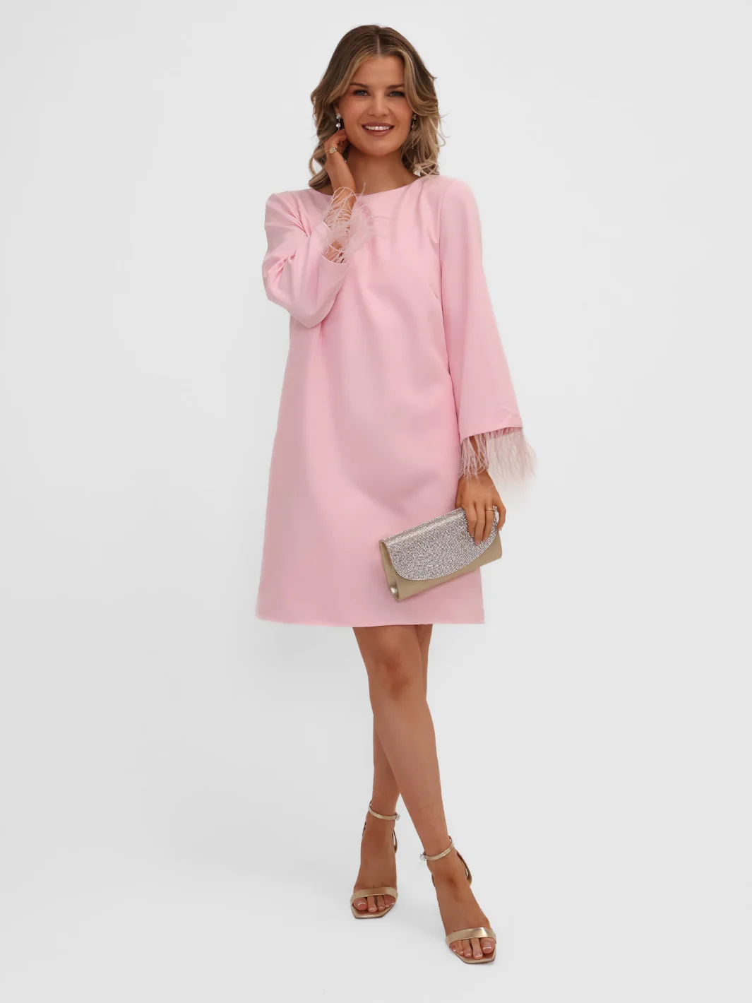 Kate & Pippa Dakota Mini Shift Dress In Pink - Image 3