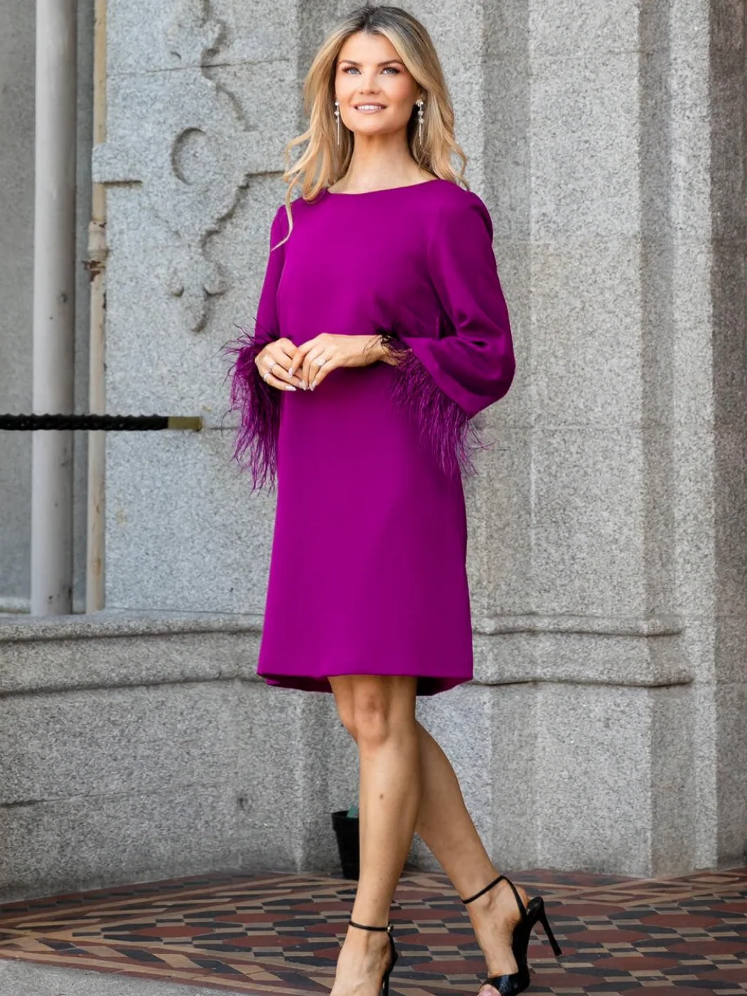 Kate & Pippa Dakota Mini Shift Dress In Plum - Image 3