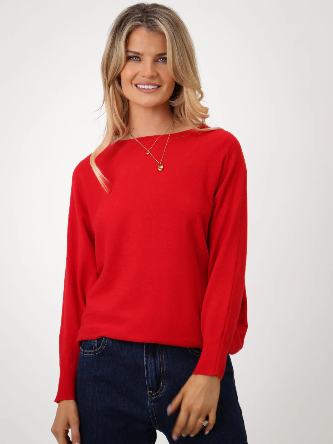Kate & Pippa Elba Pearl Detail Knit Jumper In Red - Image 6