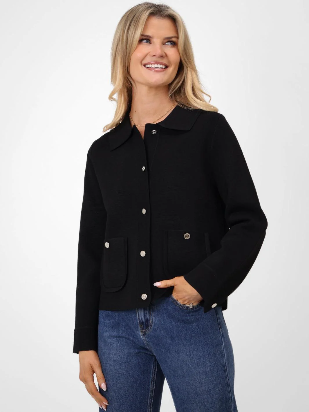 Kate & Pippa Emily Cardigan In Black - Image 2