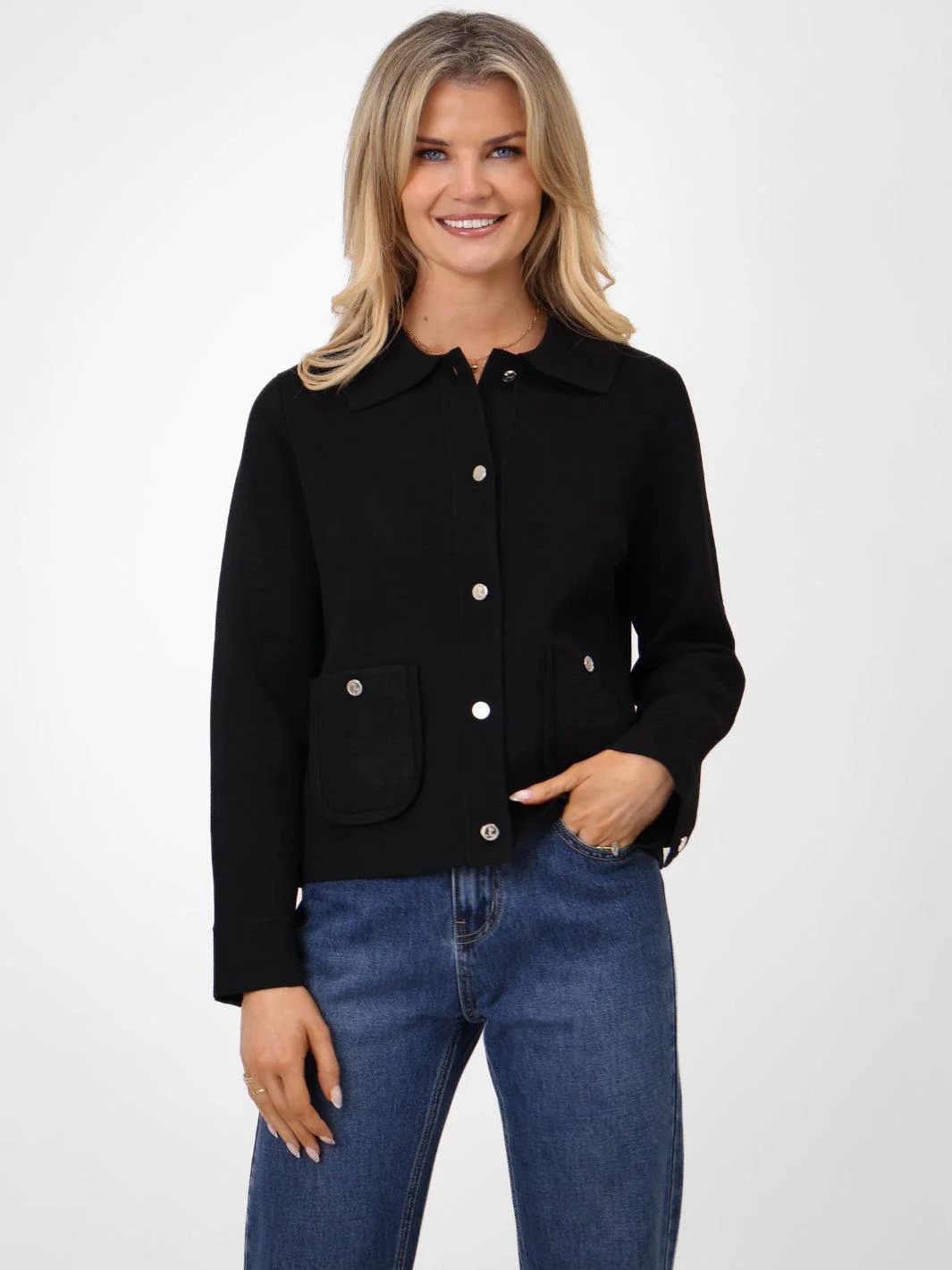 Kate & Pippa Emily Cardigan In Black - Image 3