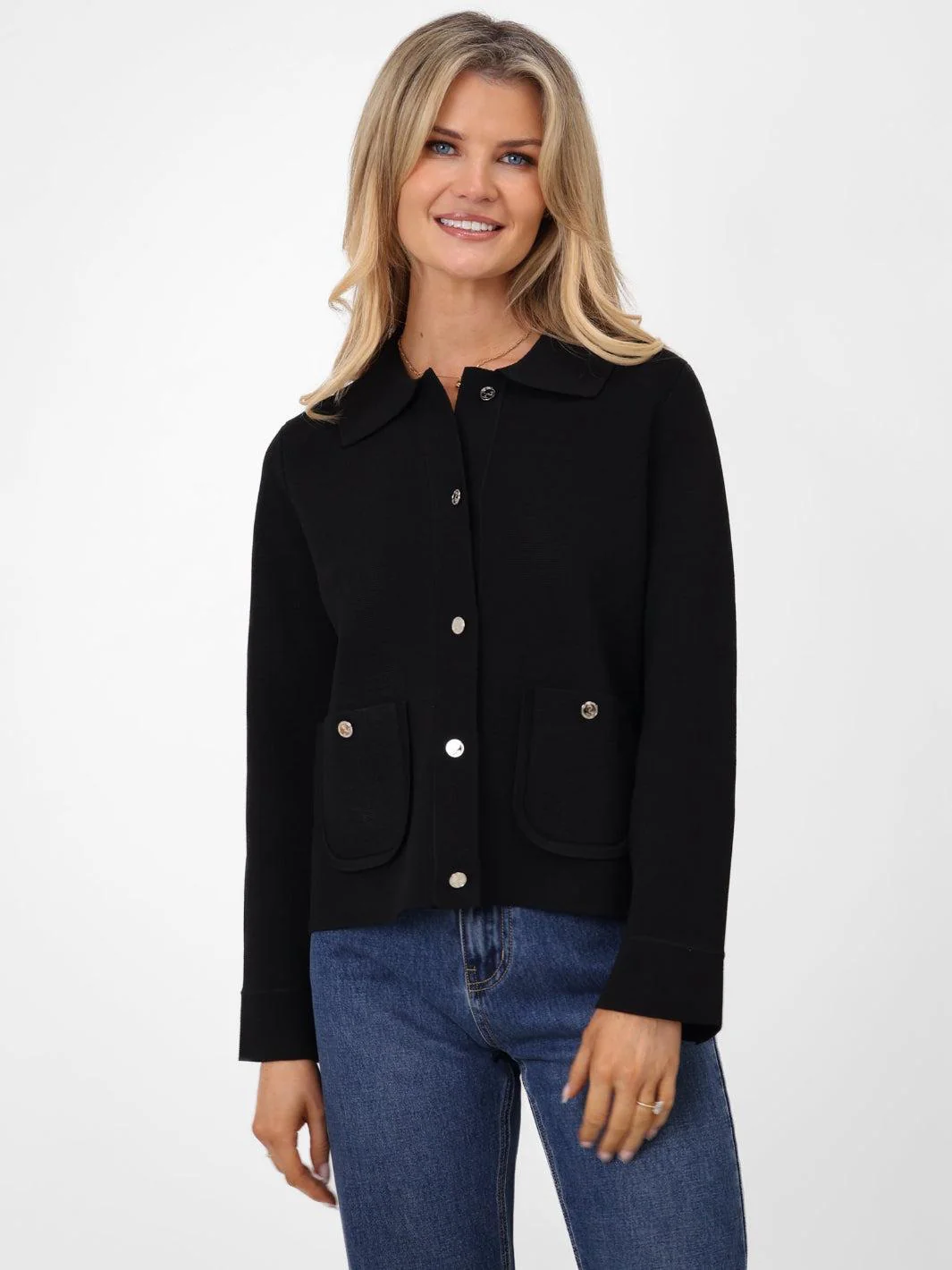 Kate & Pippa Emily Cardigan In Black - Image 4