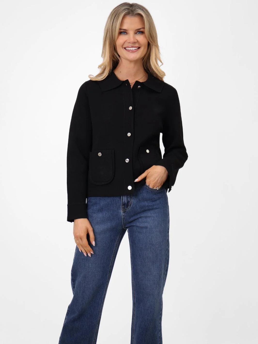 Kate & Pippa Emily Cardigan In Black - Image 5