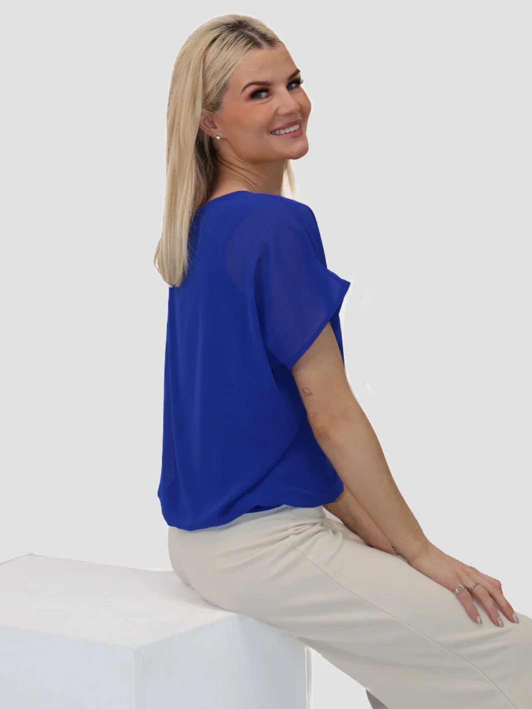 Kate & Pippa Eva Zip Top In Blue - Image 4