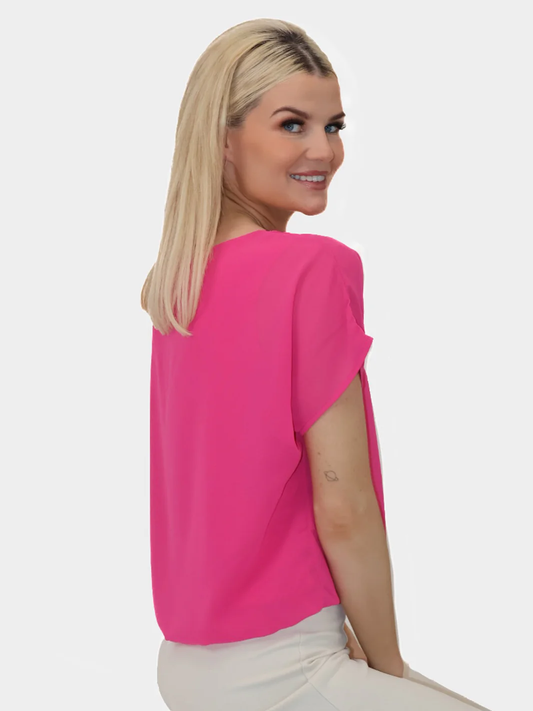 Kate & Pippa Eva Zip Top In Cerise Pink - Image 5