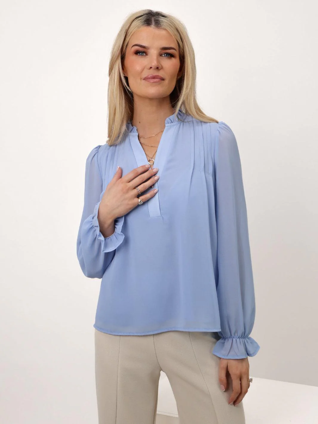 Kate & Pippa Heidi Top In Light Blue - Image 2