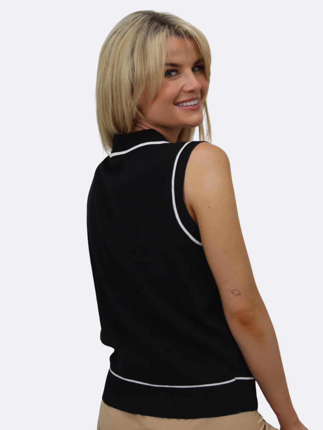 Kate & Pippa Iris Waistcoat In Black / White - Image 5