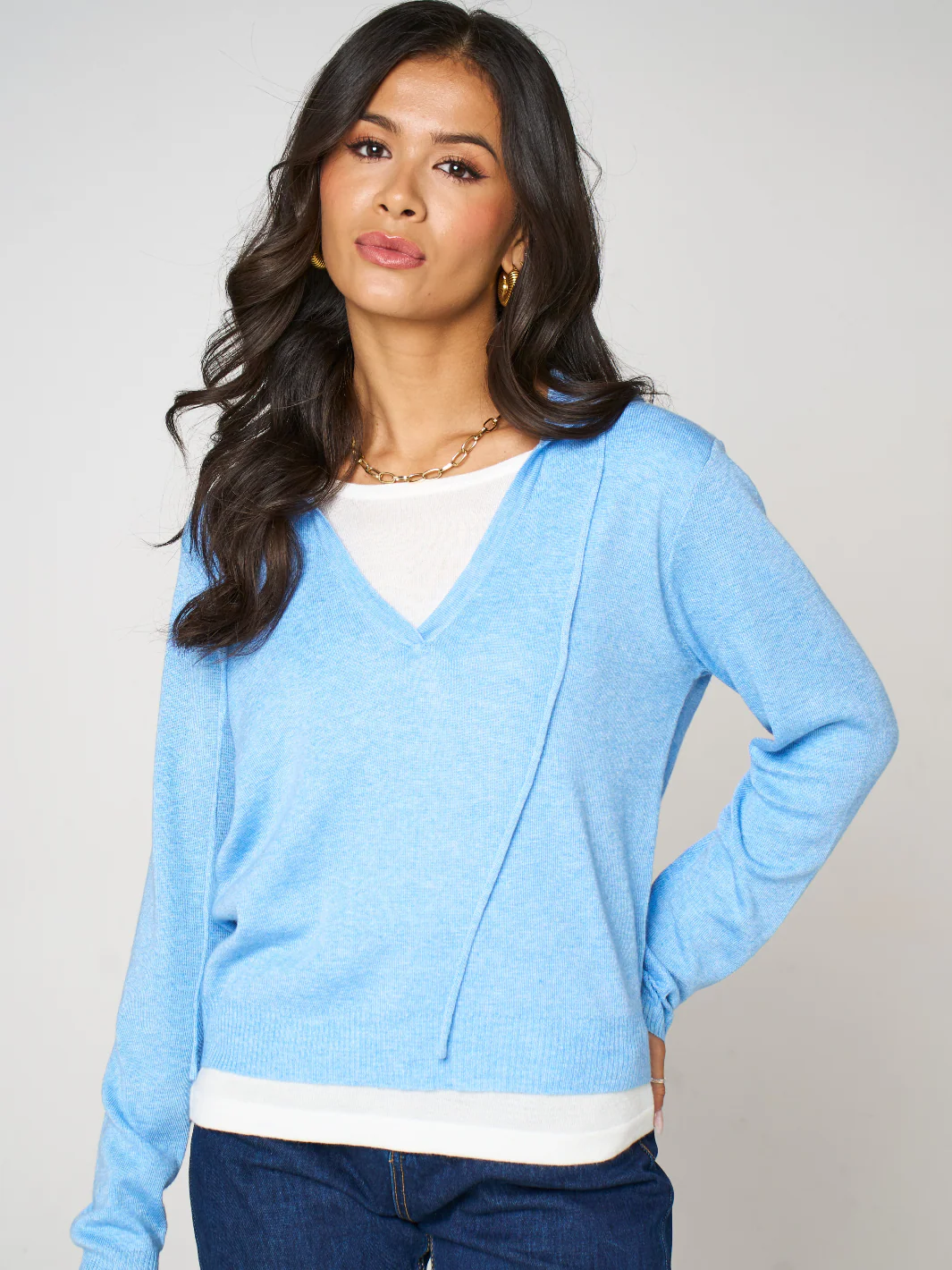 Kate & Pippa Juno Jumper In Blue - Image 3