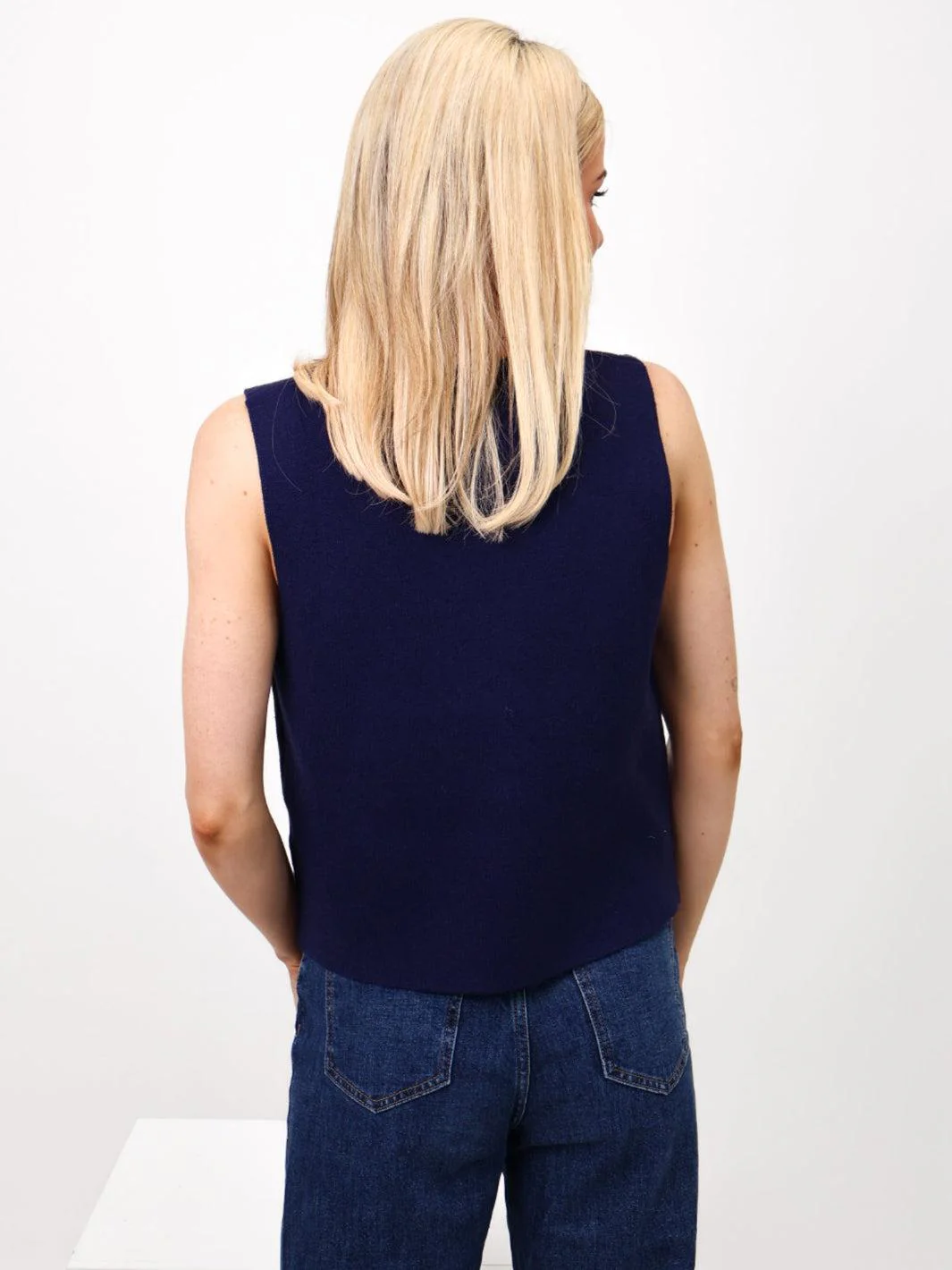 Kate & Pippa Kelly Waistcoat In Navy - Image 6