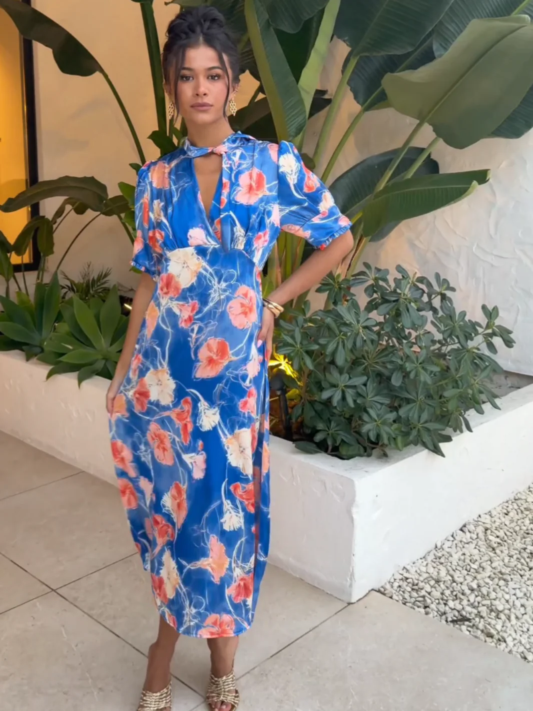 Kate & Pippa Kimber Midi Dress in Blue