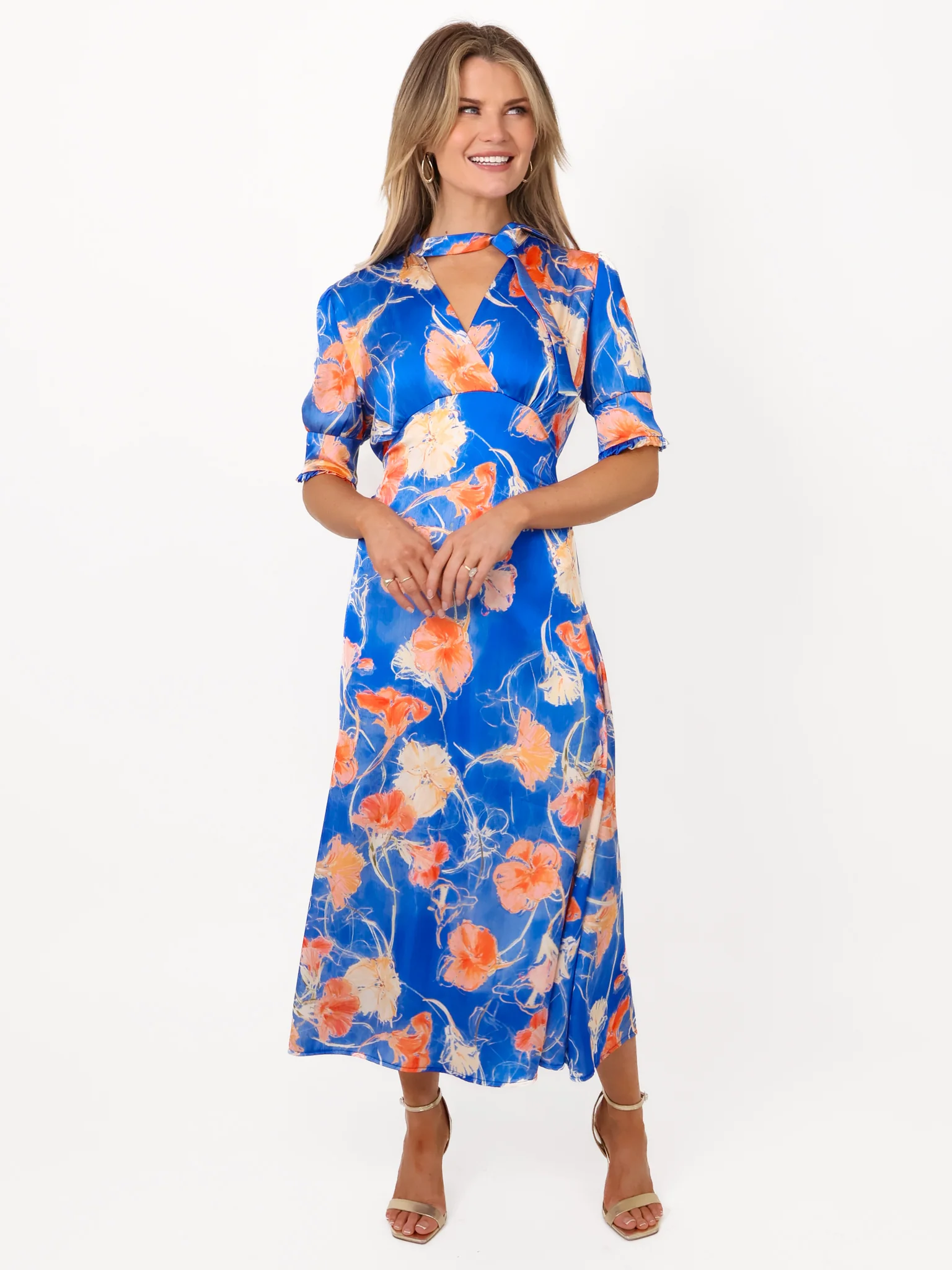 Kate & Pippa Kimber Midi Dress in Blue - Image 3