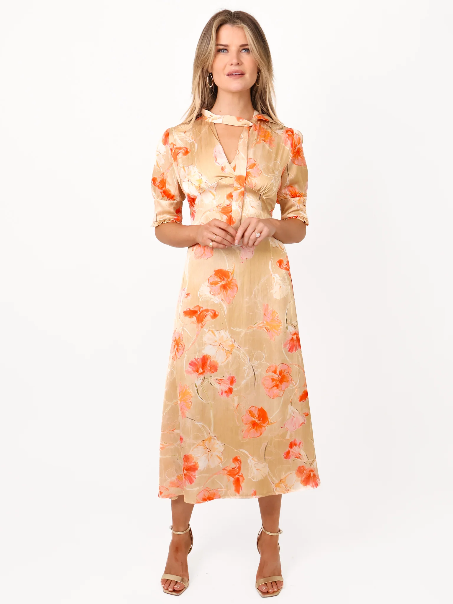 Kate & Pippa Kimber Midi Dress in Champagne