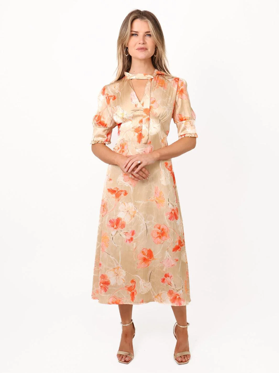 Kate & Pippa Kimber Midi Dress in Champagne - Image 3