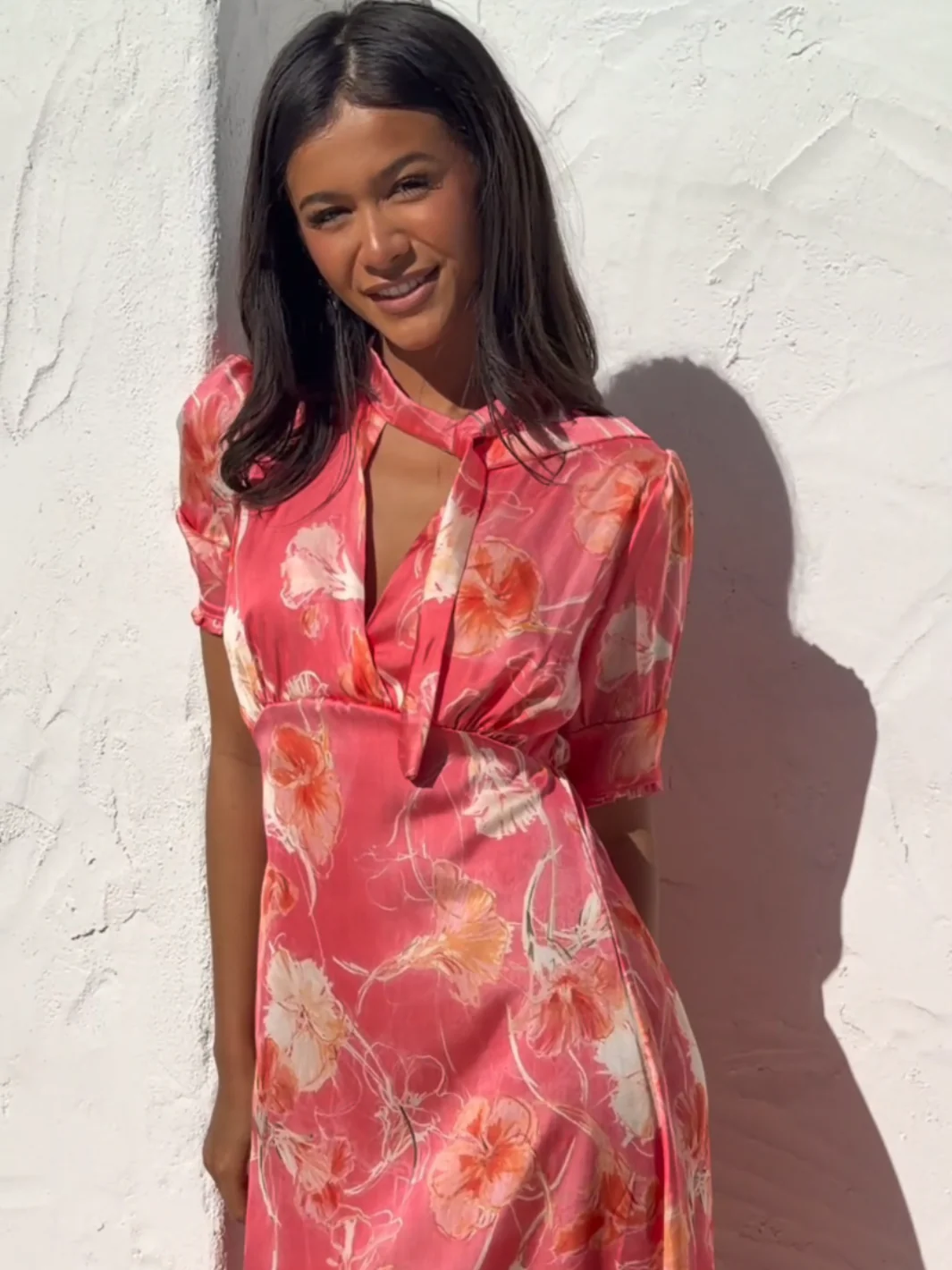 Kate & Pippa Kimber Midi Dress in Coral - Image 2