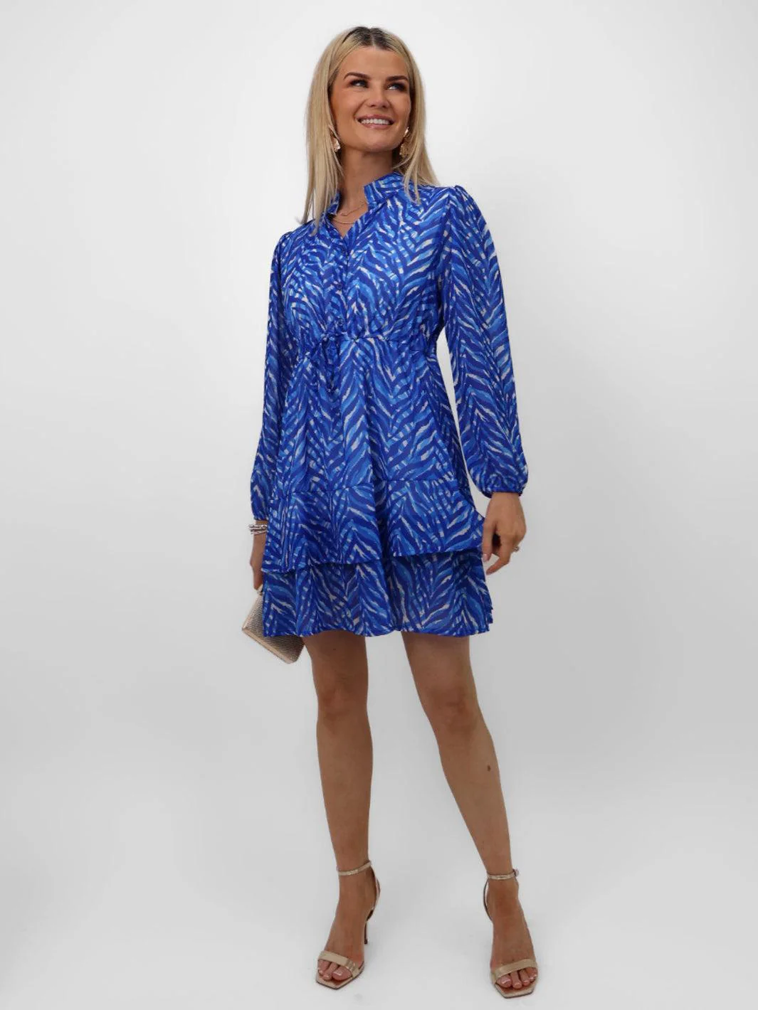 Kate & Pippa Latina Mini Dress In Blue Print - Image 2