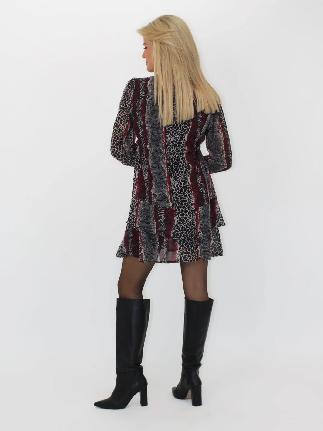 Kate & Pippa Latina Mini Dress In Red Animal Print - Image 18