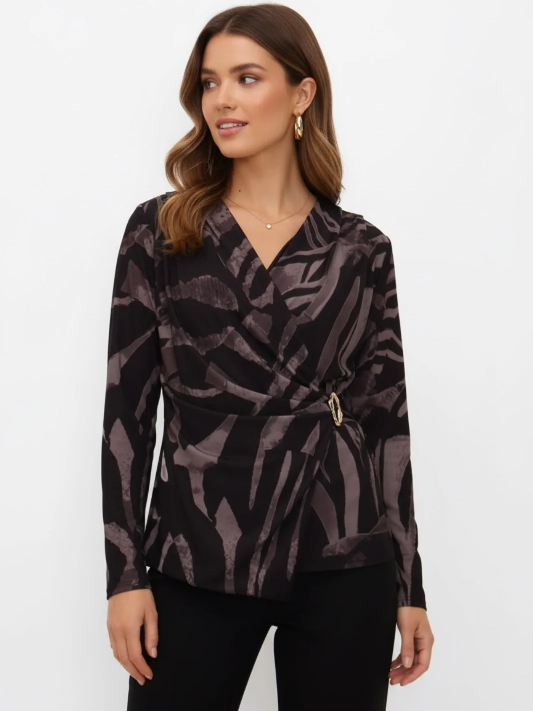 Kate & Pippa Lea Top In Grey Print