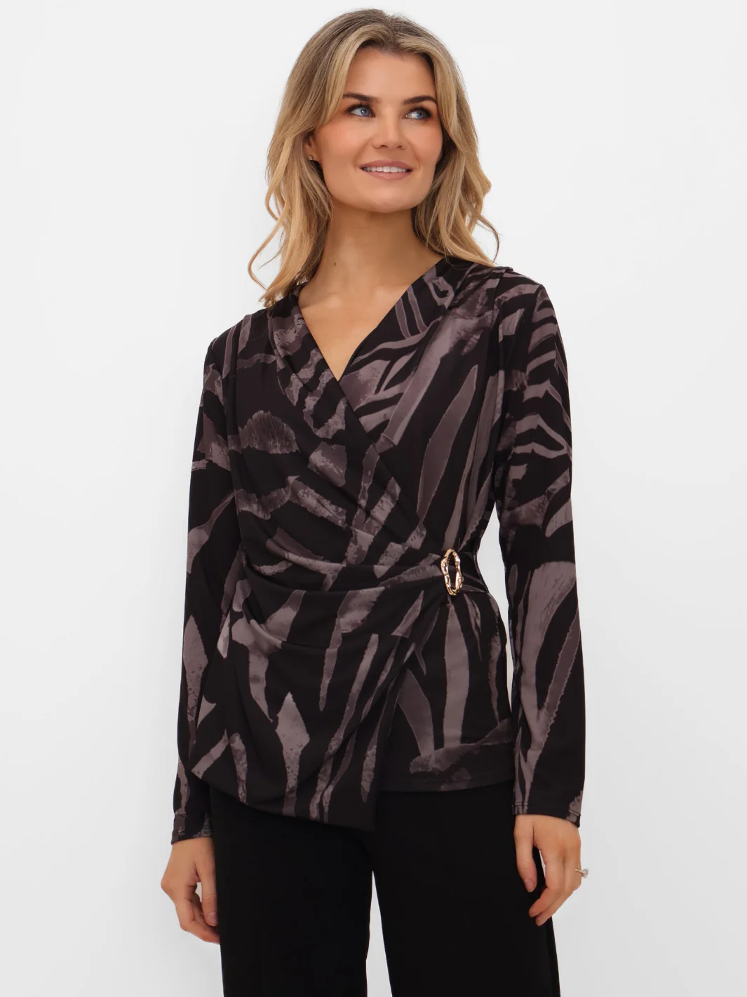 Kate & Pippa Lea Top In Grey Print - Image 6