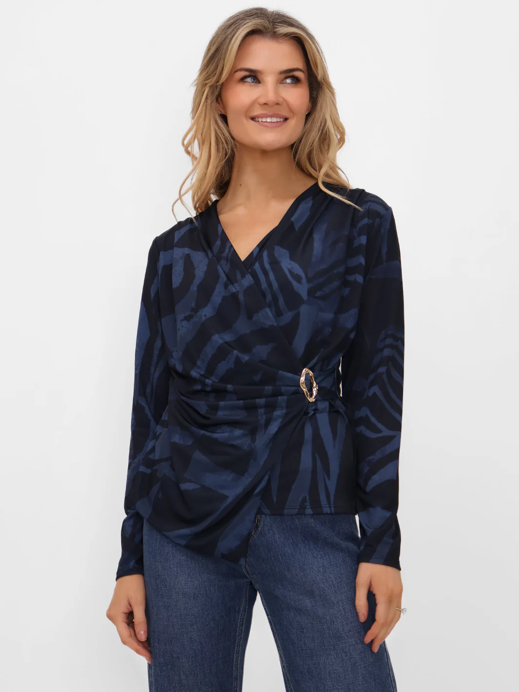 Kate & Pippa Lea Top In Navy Print - Image 3