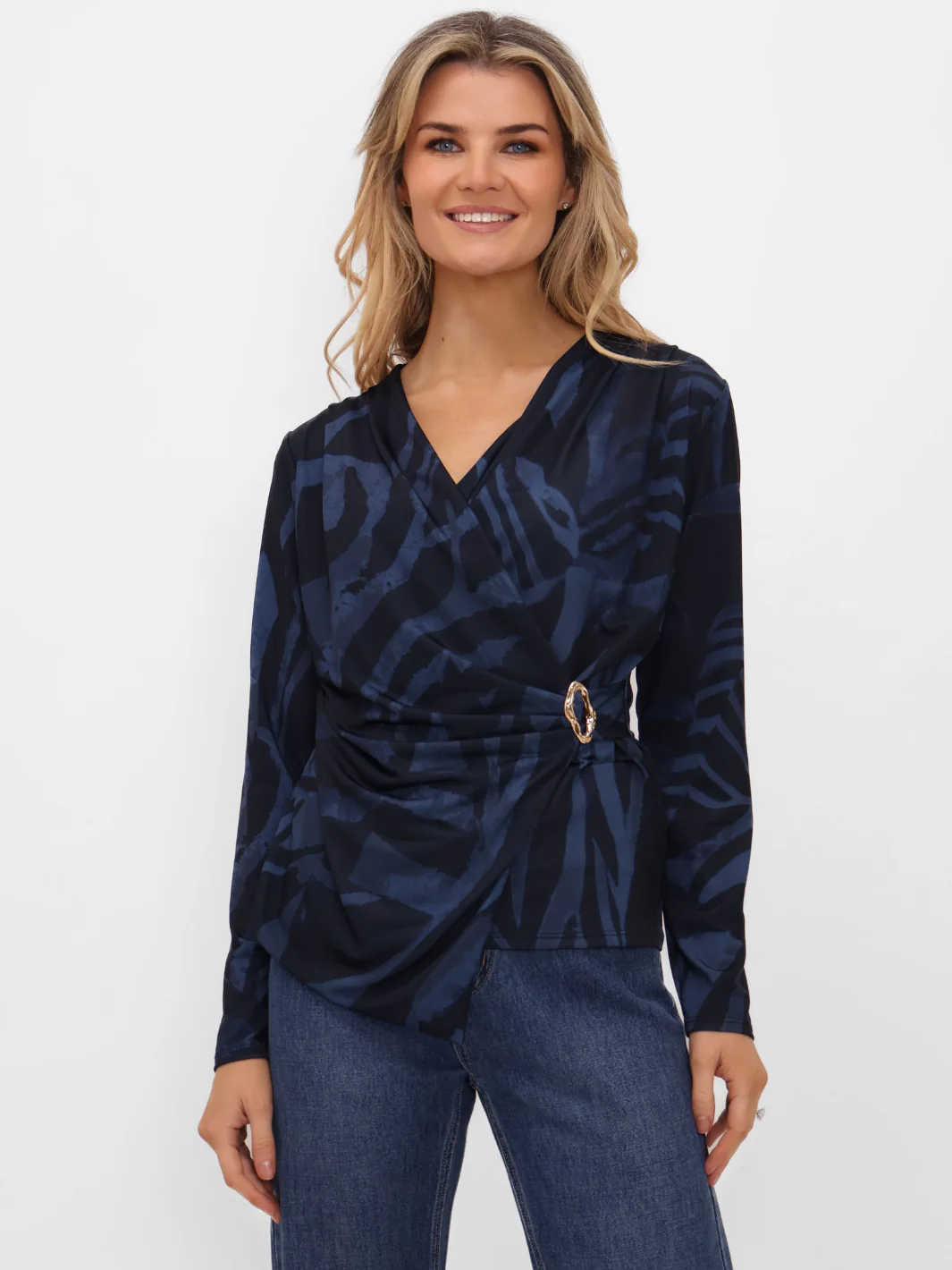Kate & Pippa Lea Top In Navy Print - Image 4