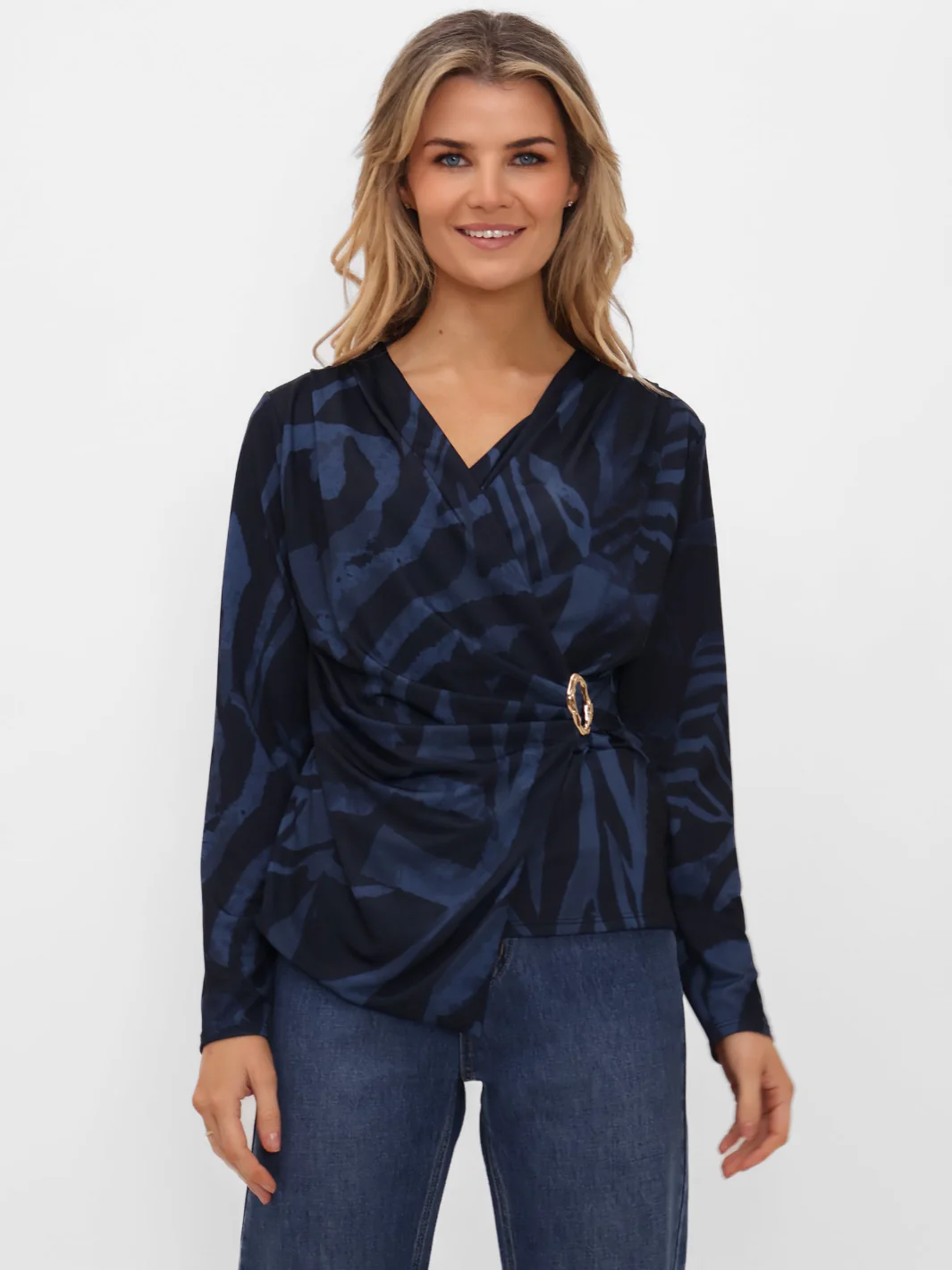 Kate & Pippa Lea Top In Navy Print - Image 6