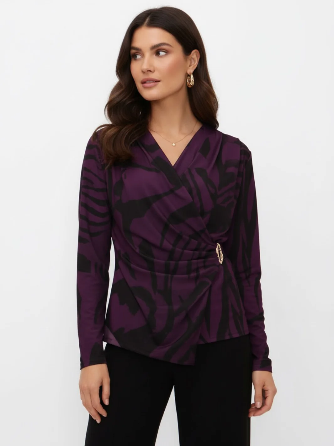 Kate & Pippa Lea Top In Purple Print