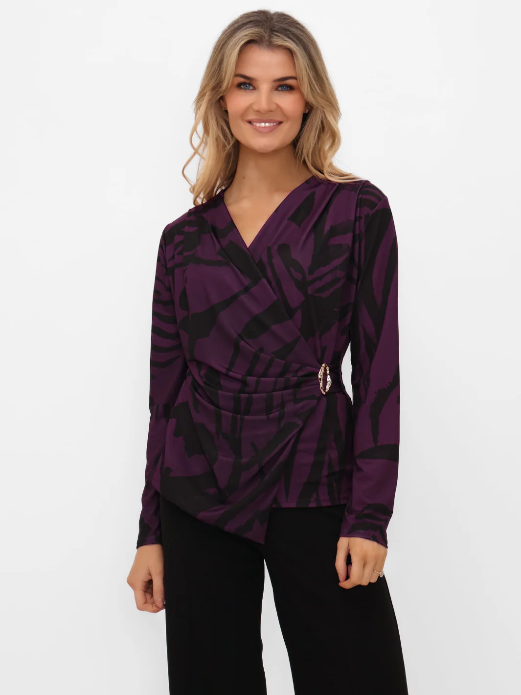 Kate & Pippa Lea Top In Purple Print - Image 5