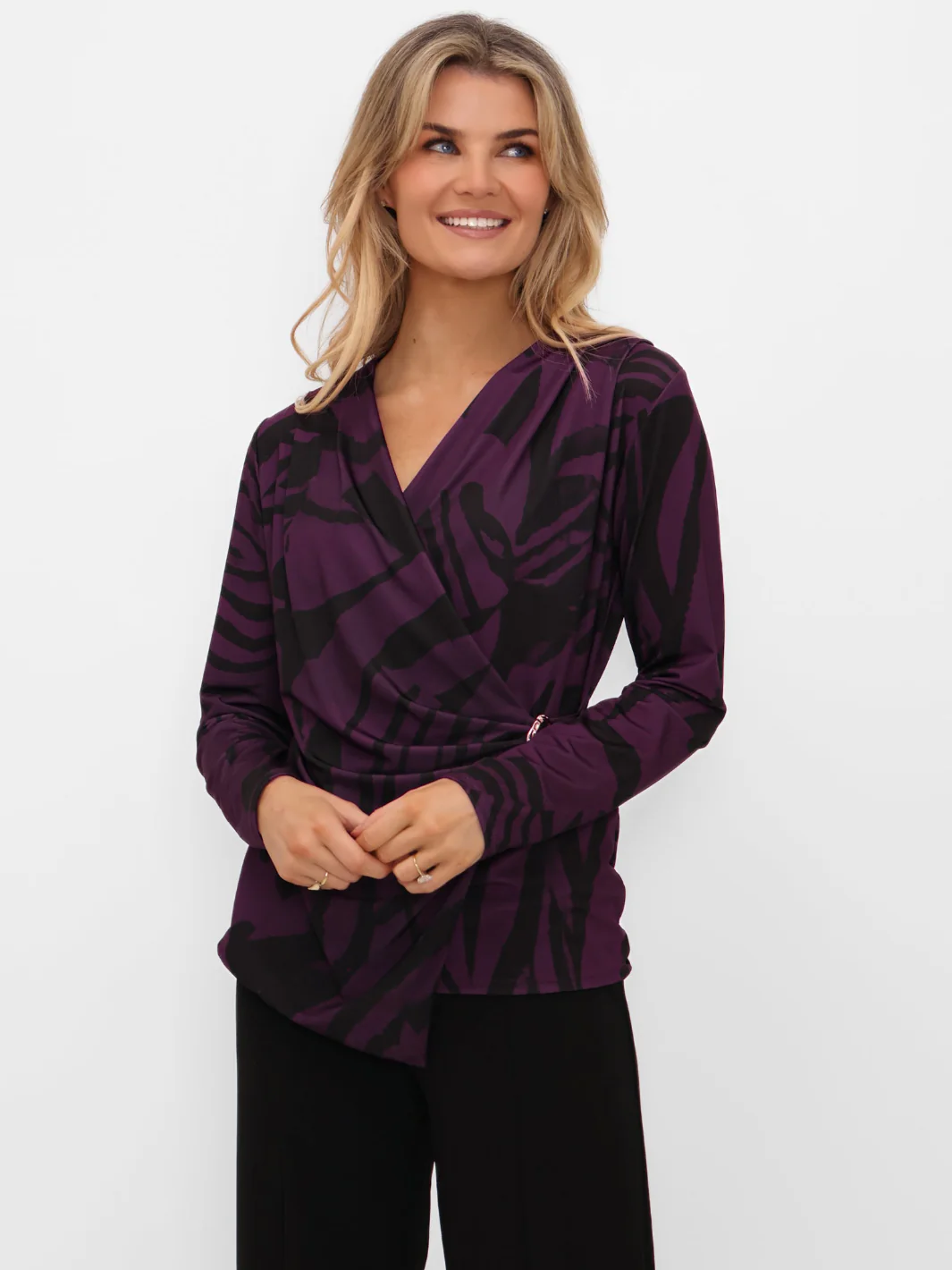 Kate & Pippa Lea Top In Purple Print - Image 7