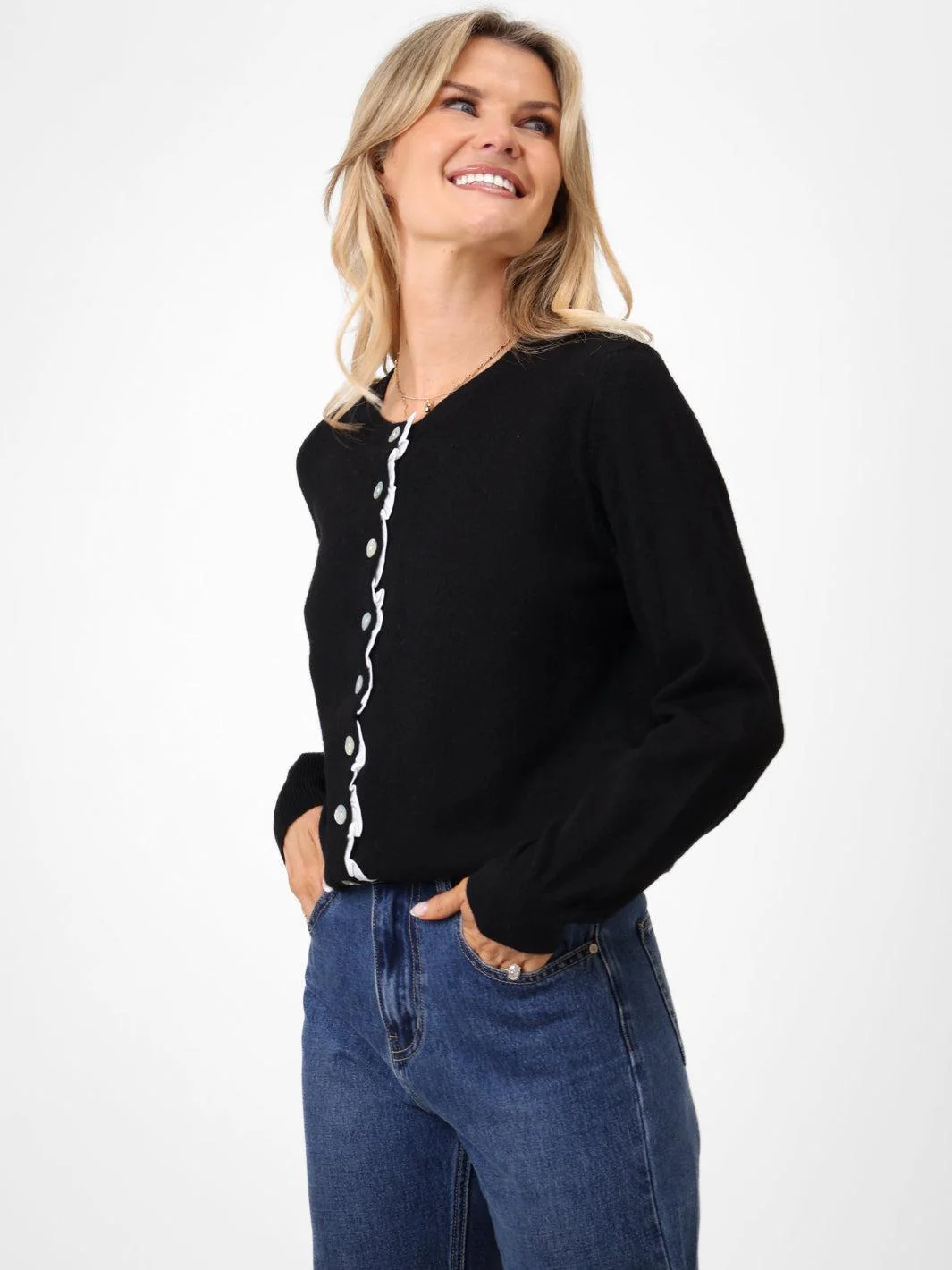 Kate & Pippa Lilah Cardigan In Black - Image 5