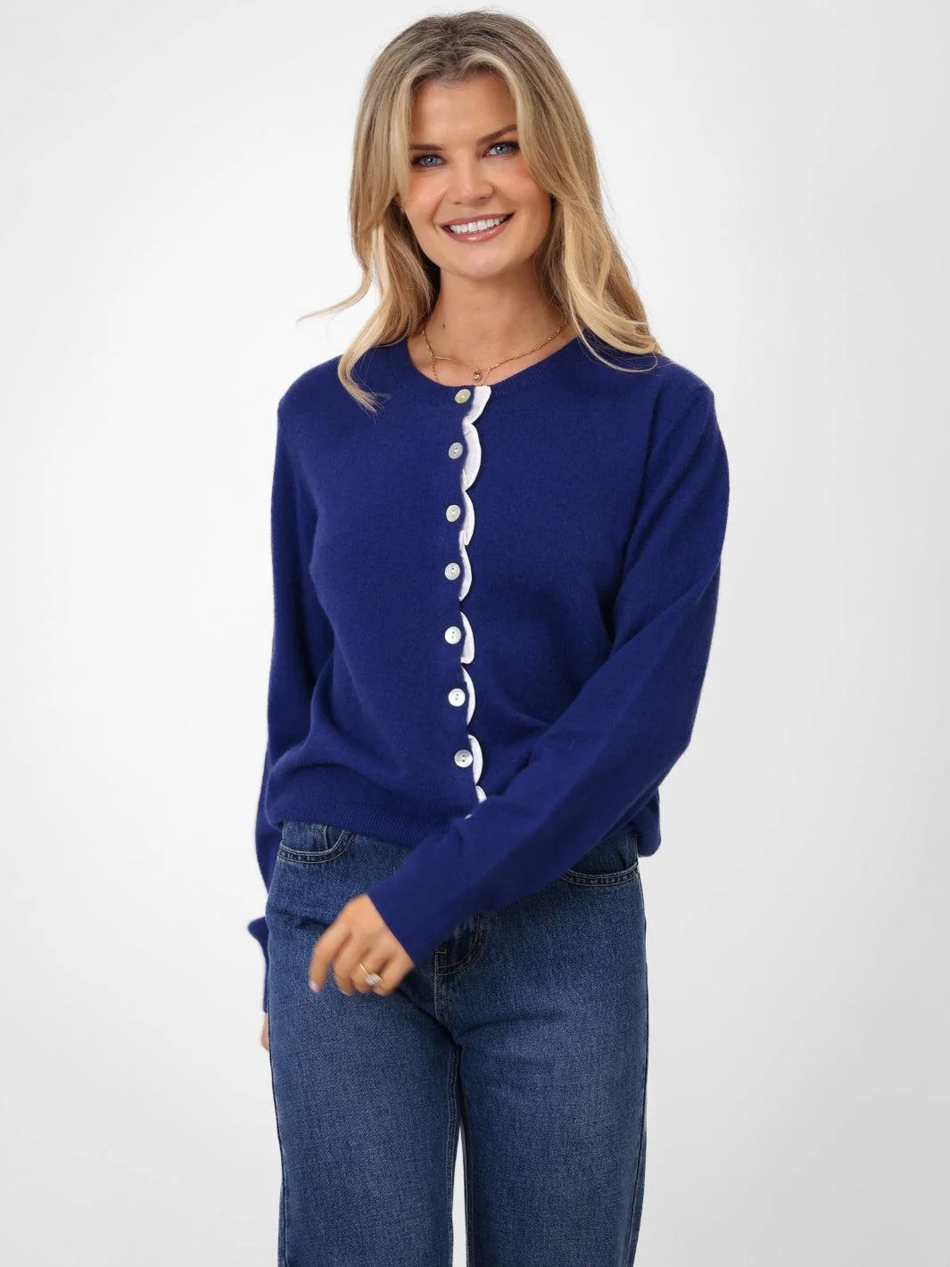 Kate & Pippa Lilah Cardigan In Blue - Image 4