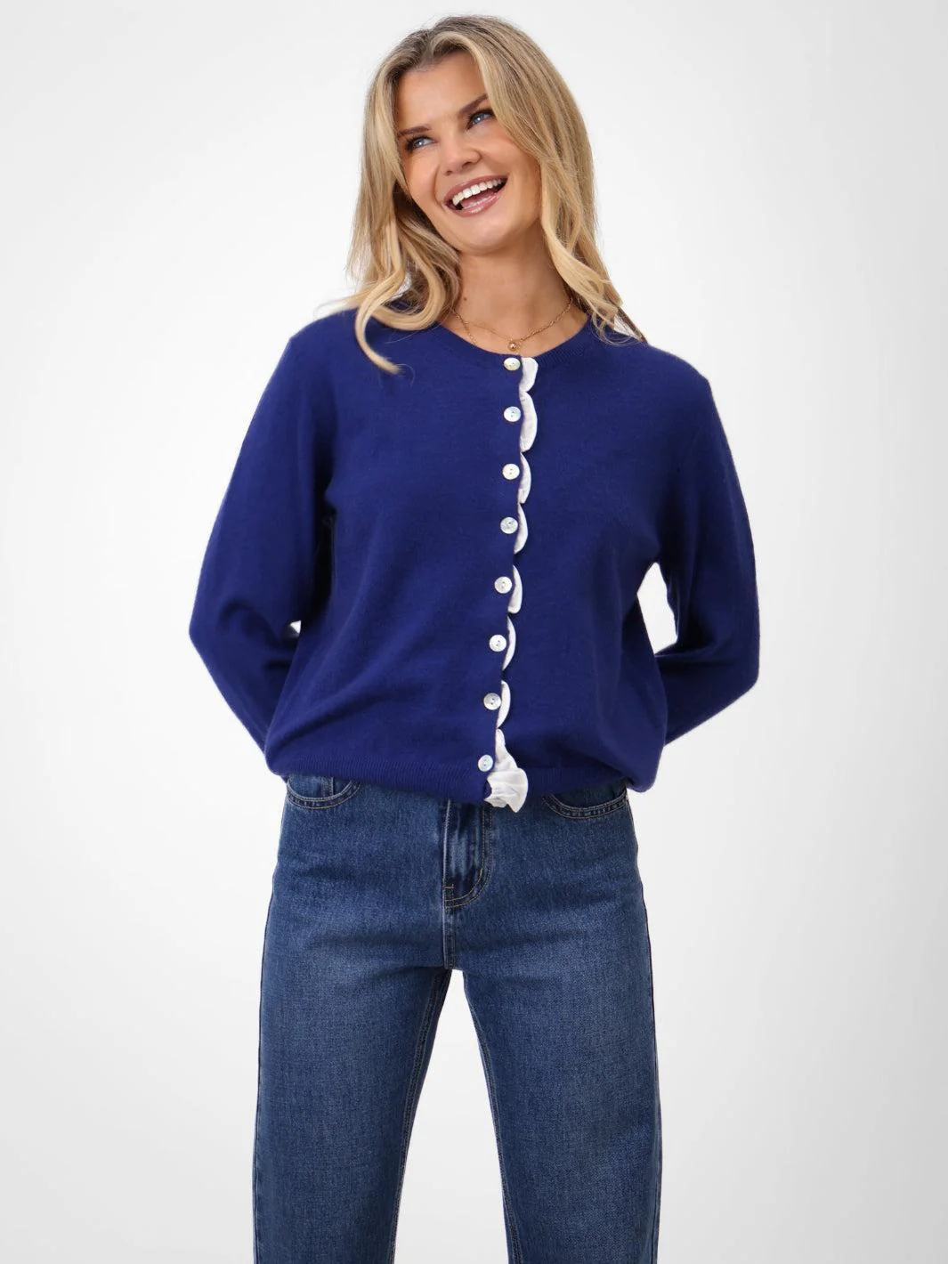 Kate & Pippa Lilah Cardigan In Blue - Image 5