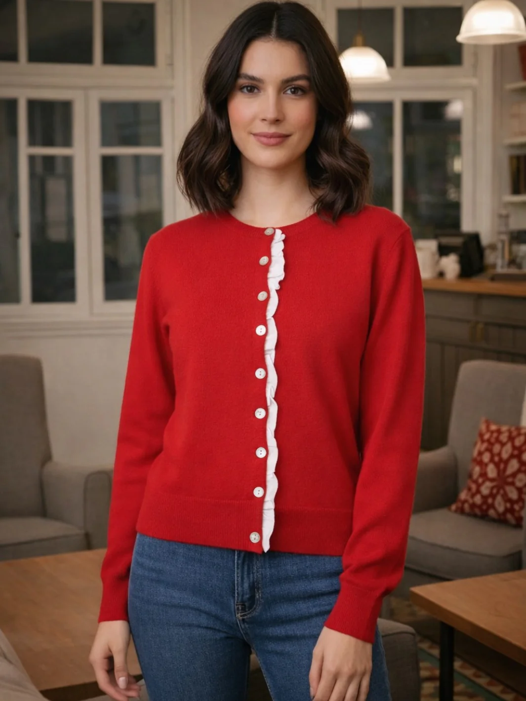 Kate & Pippa Lilah Cardigan In Red