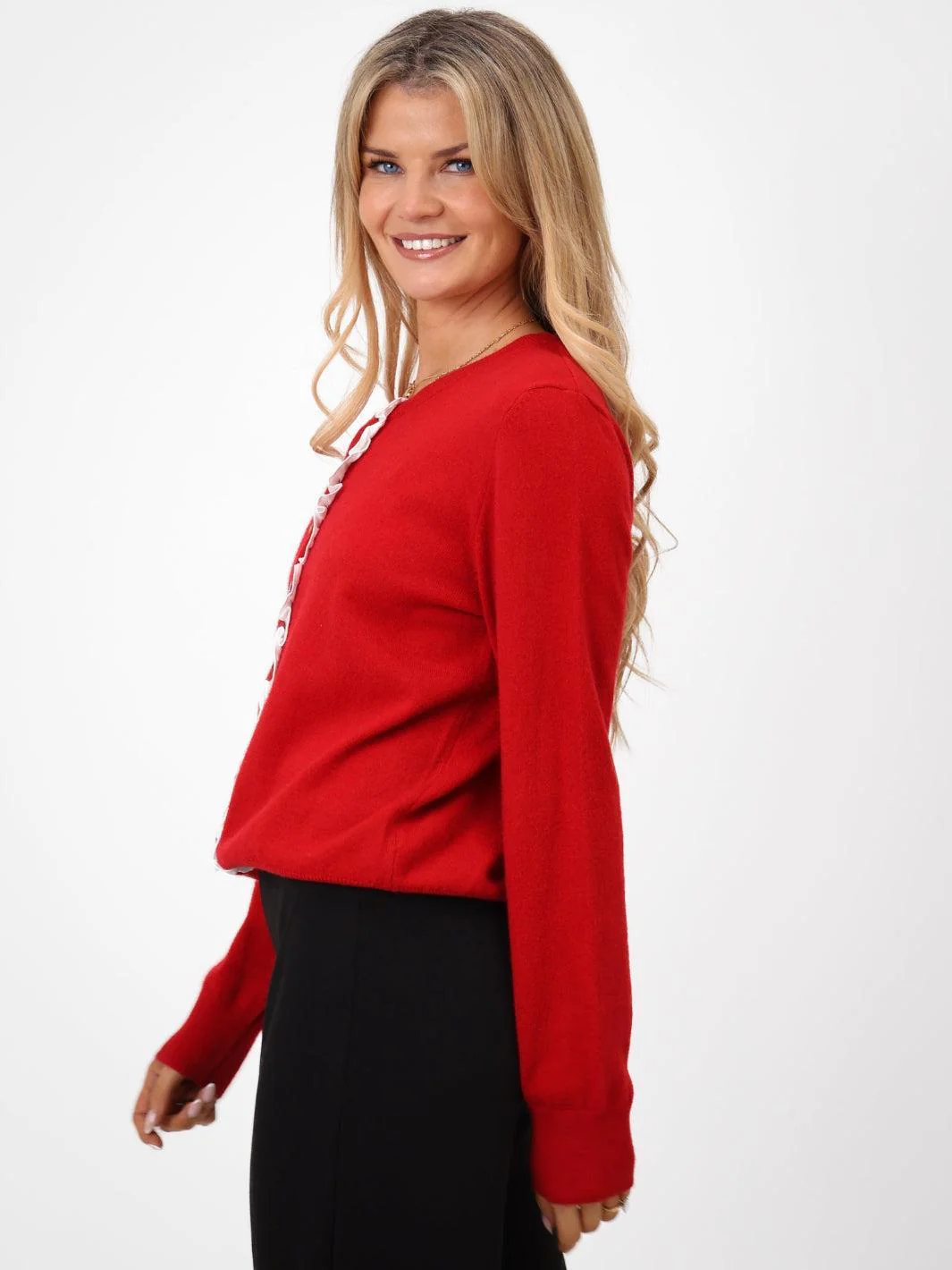 Kate & Pippa Lilah Cardigan In Red - Image 5