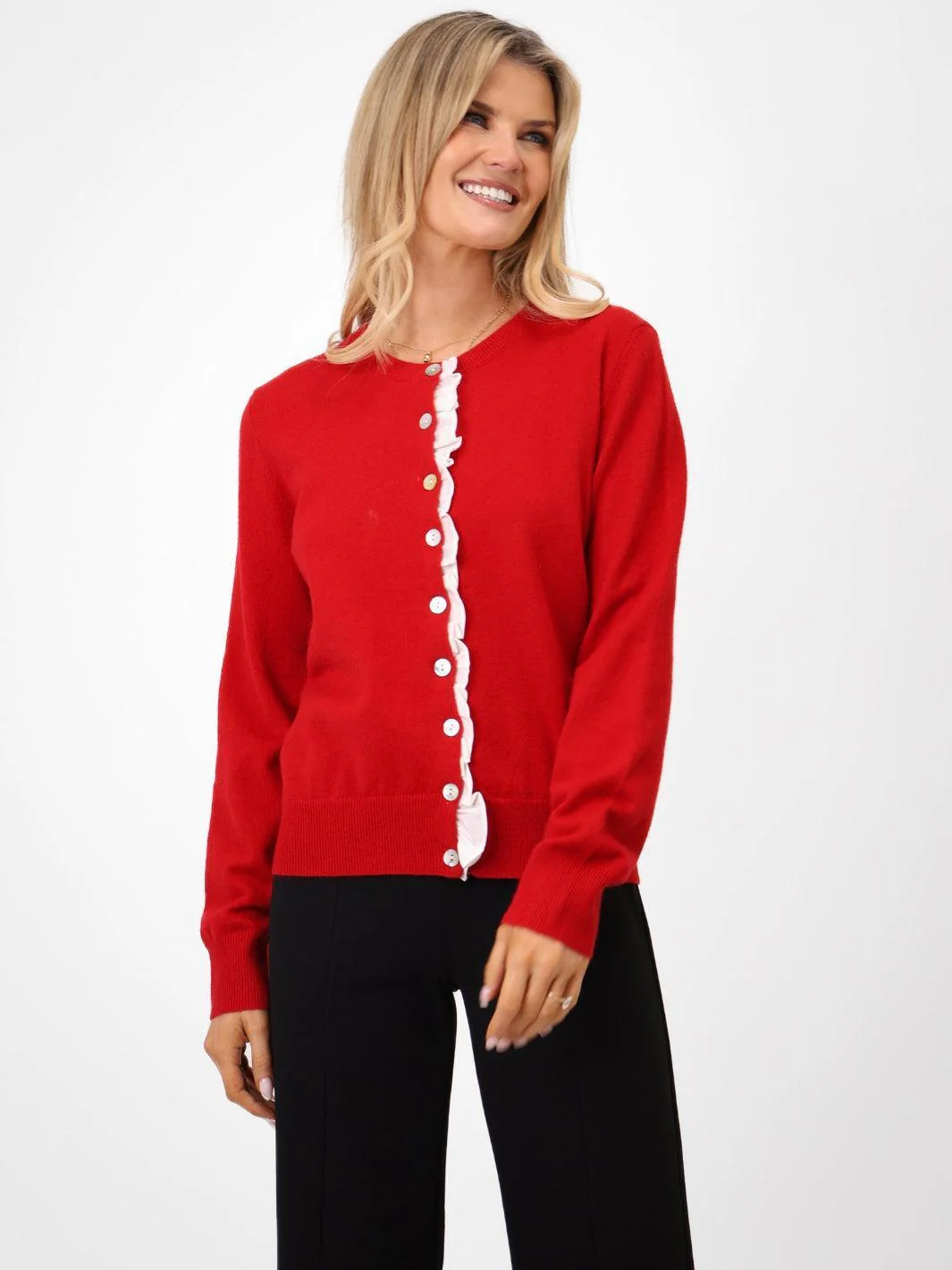 Kate & Pippa Lilah Cardigan In Red - Image 6