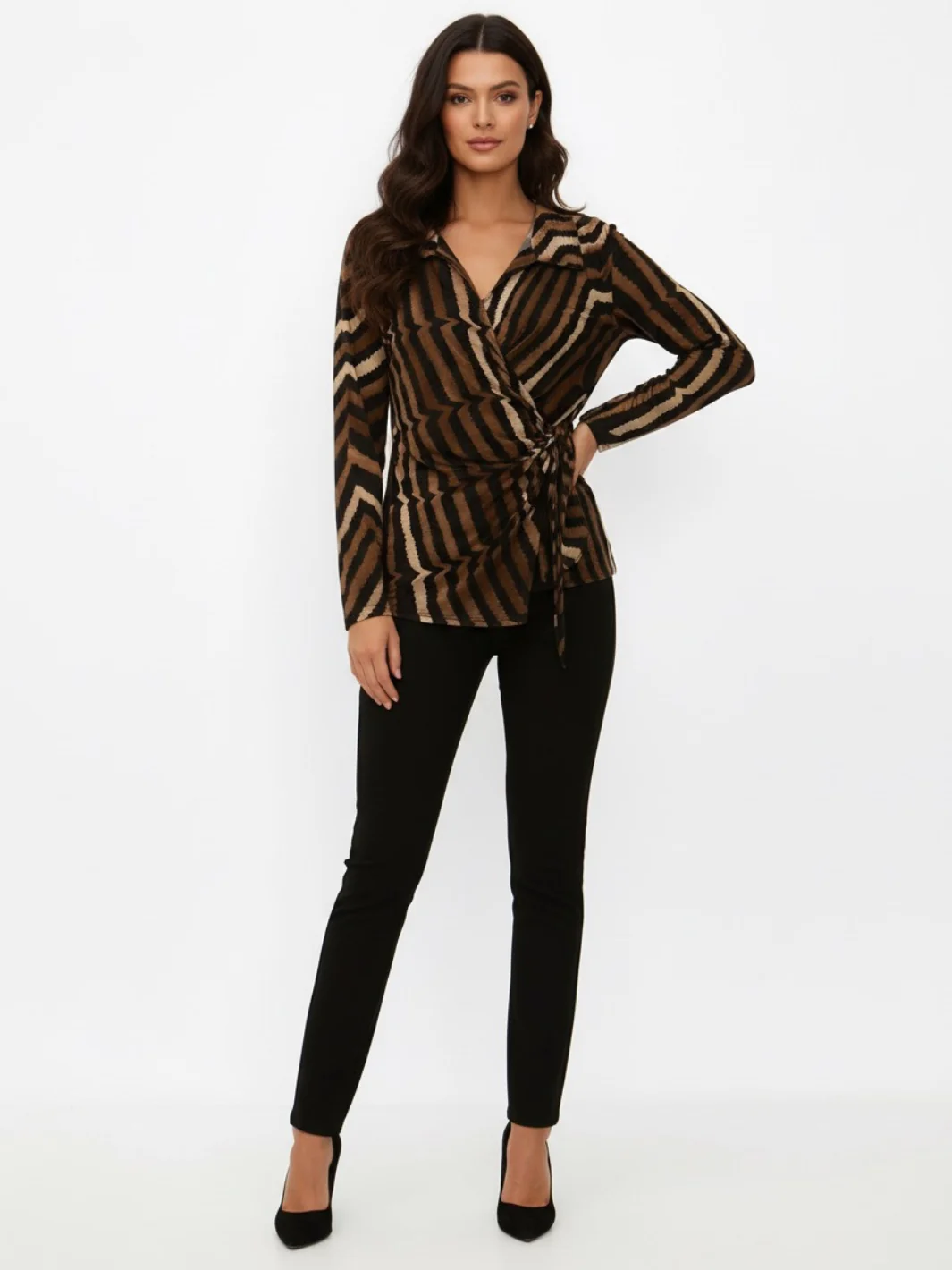Kate & Pippa Lisa Top In Brown Print - Image 3