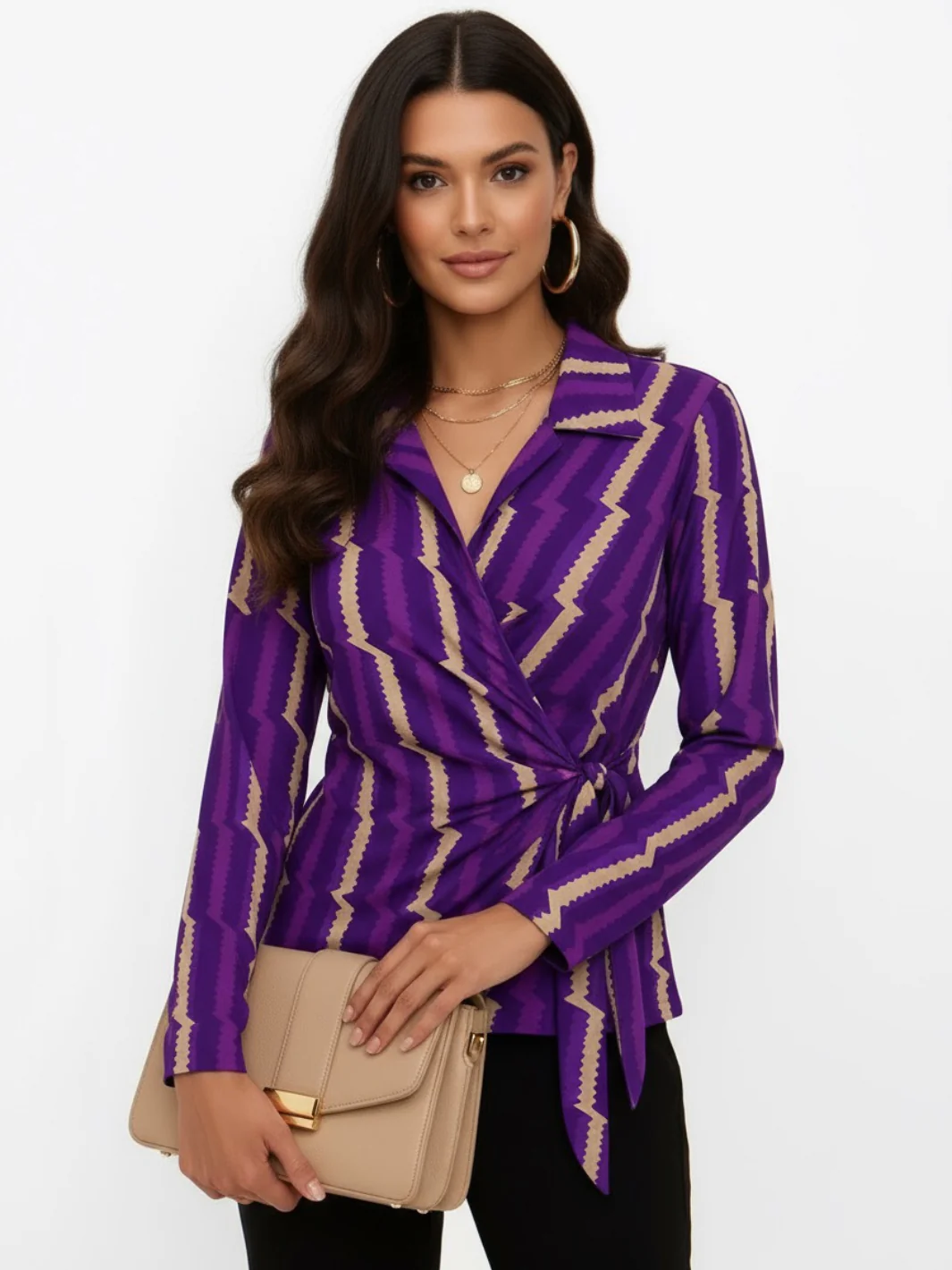 Kate & Pippa Lisa Top In Purple Print