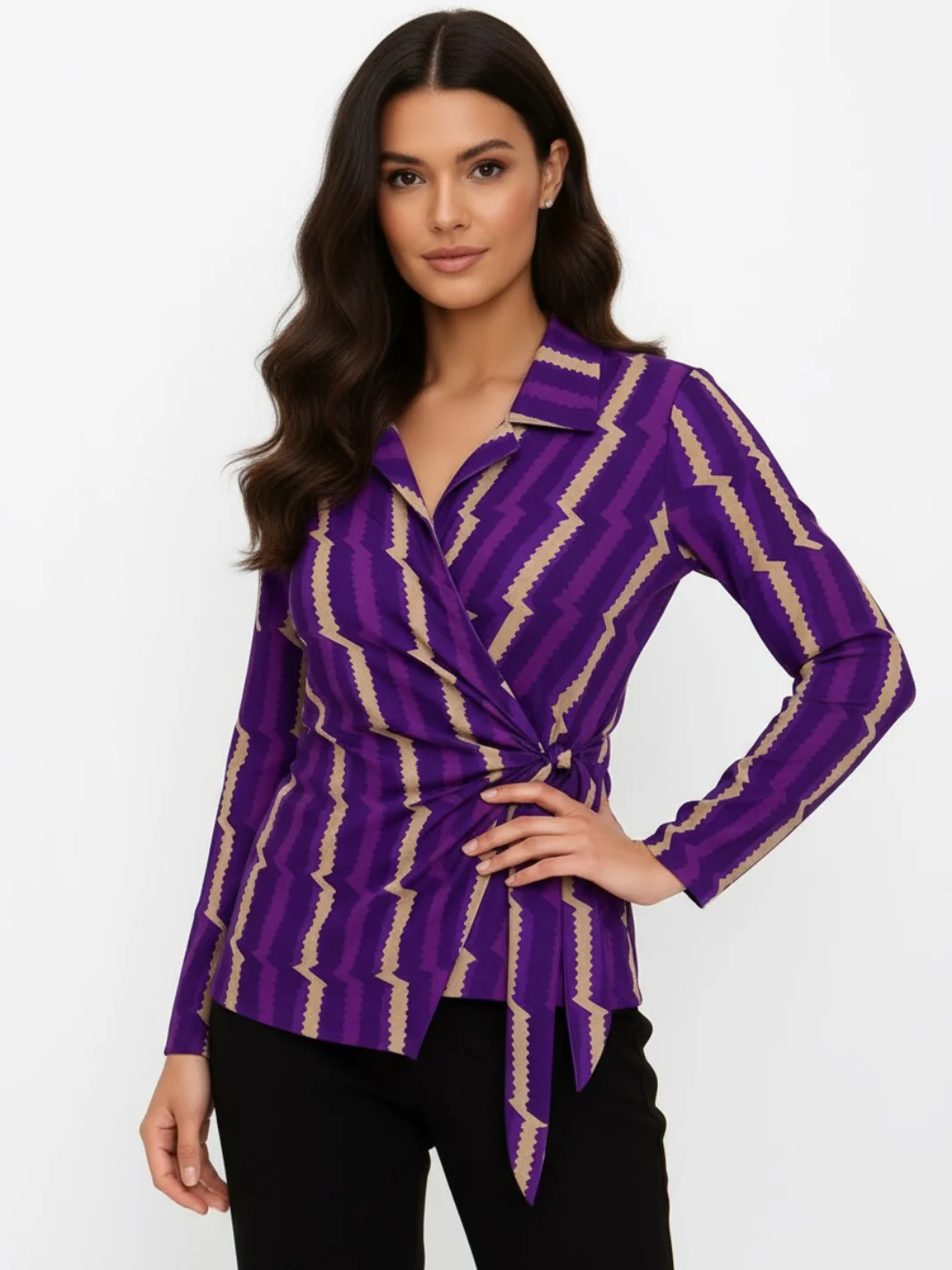 Kate & Pippa Lisa Top In Purple Print - Image 2