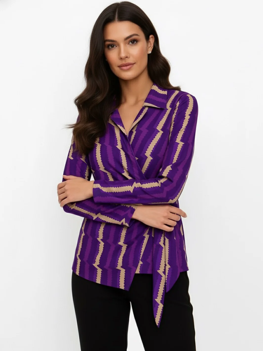 Kate & Pippa Lisa Top In Purple Print - Image 3