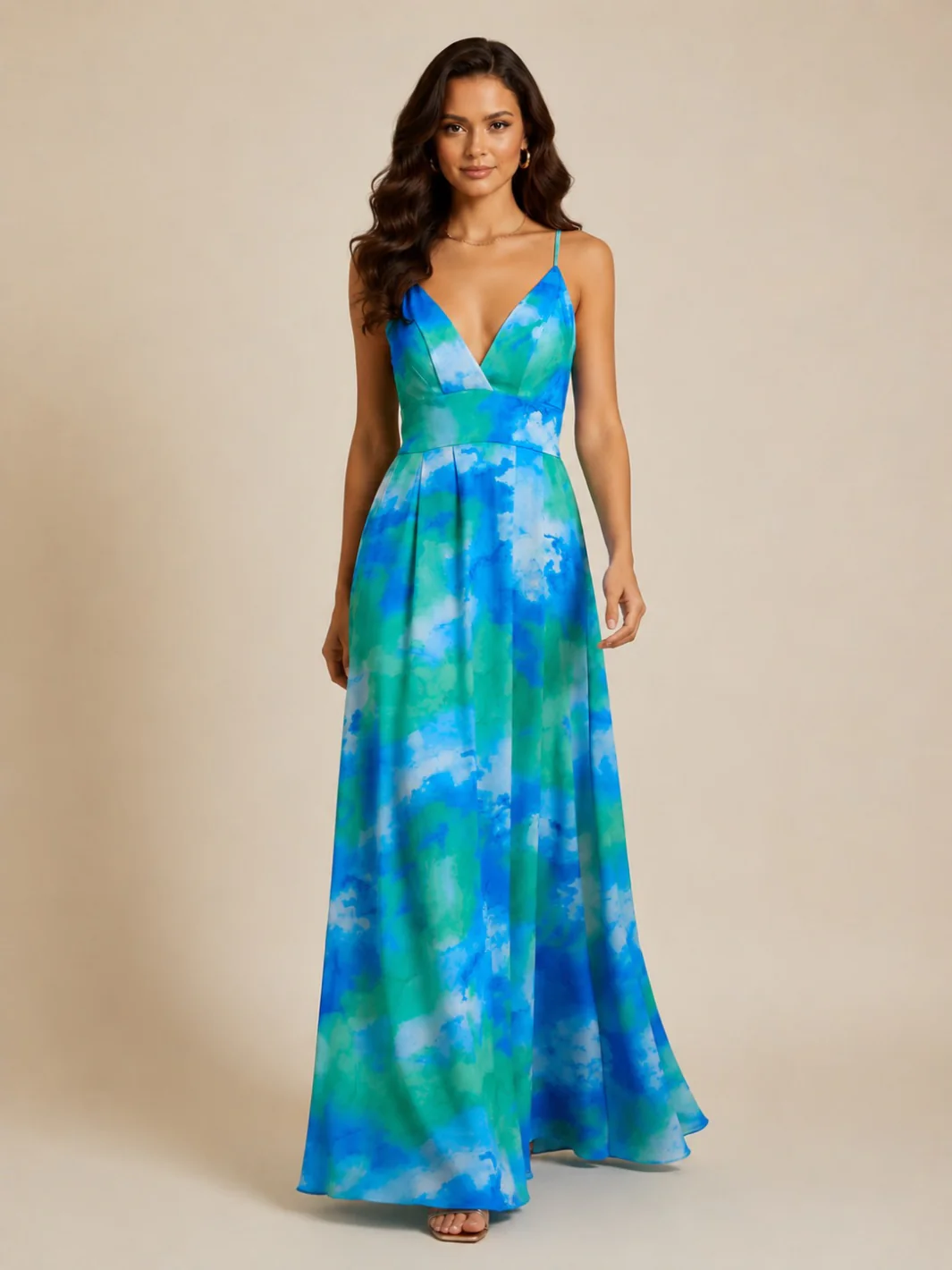 Kate & Pippa Lola Maxi Dress In Blue/Green - Image 2