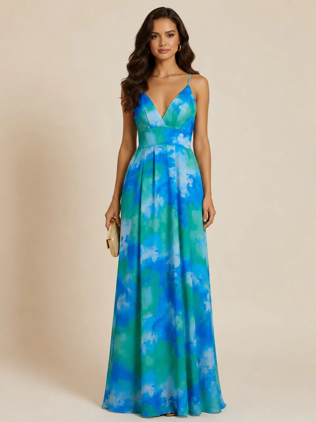 Kate & Pippa Lola Maxi Dress In Blue/Green - Image 3