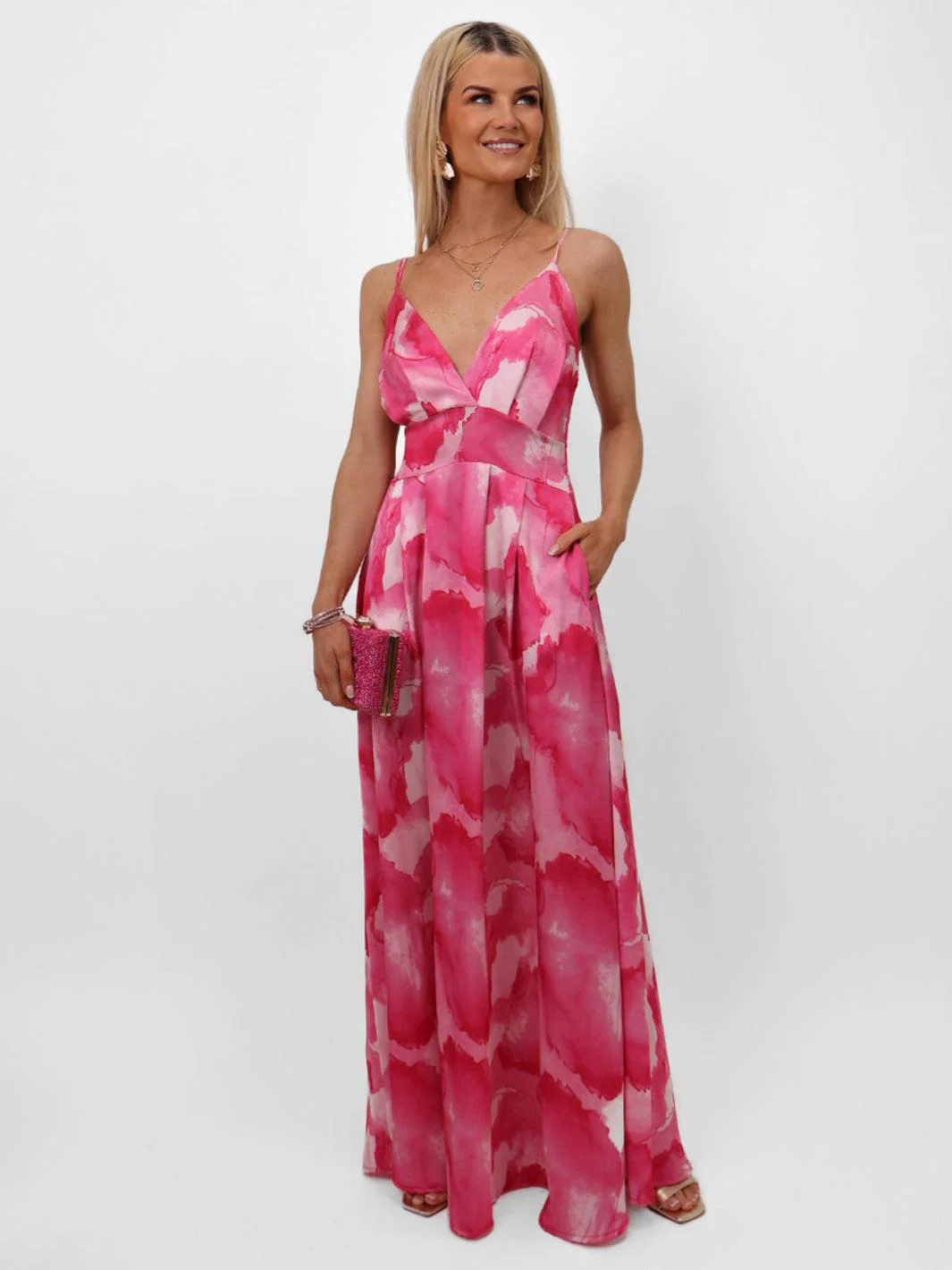 Kate & Pippa Lola Maxi Dress In Pink - Image 3
