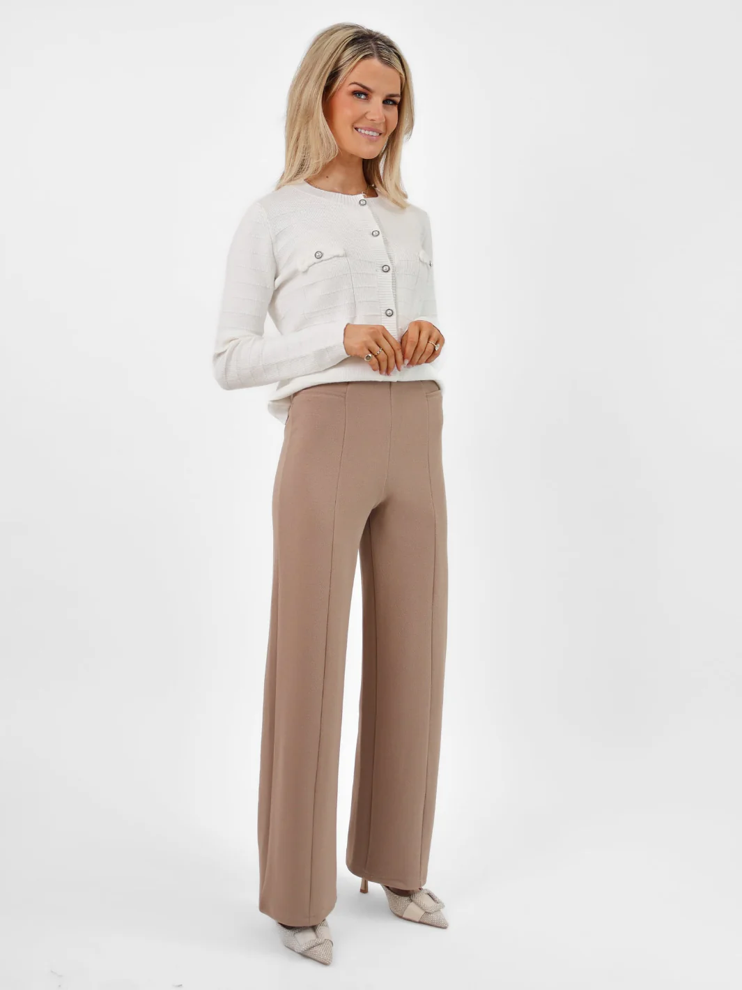 Kate & Pippa Lulu High Waist Trousers In Mocha - Image 3