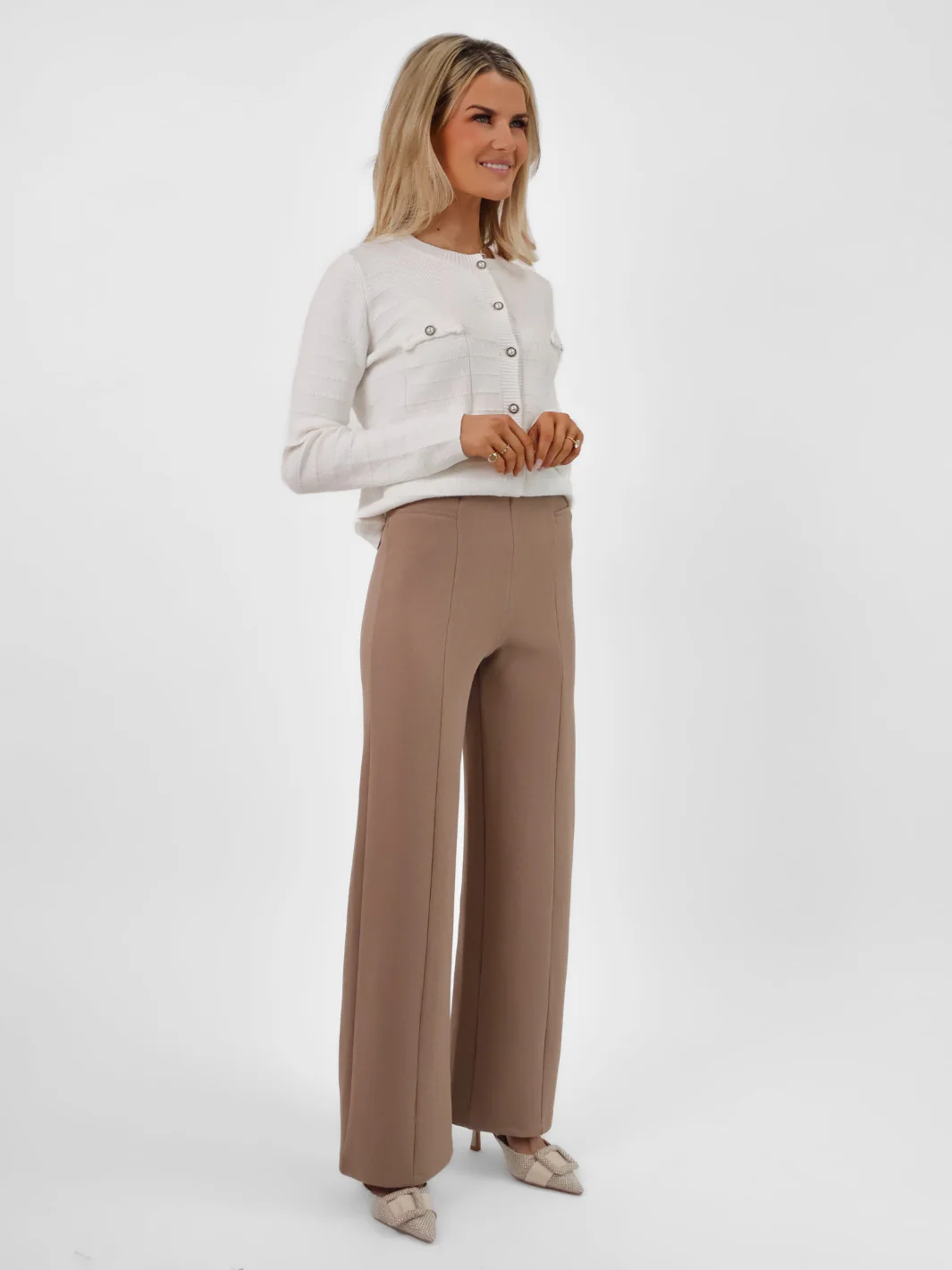 Kate & Pippa Lulu High Waist Trousers In Mocha - Image 4
