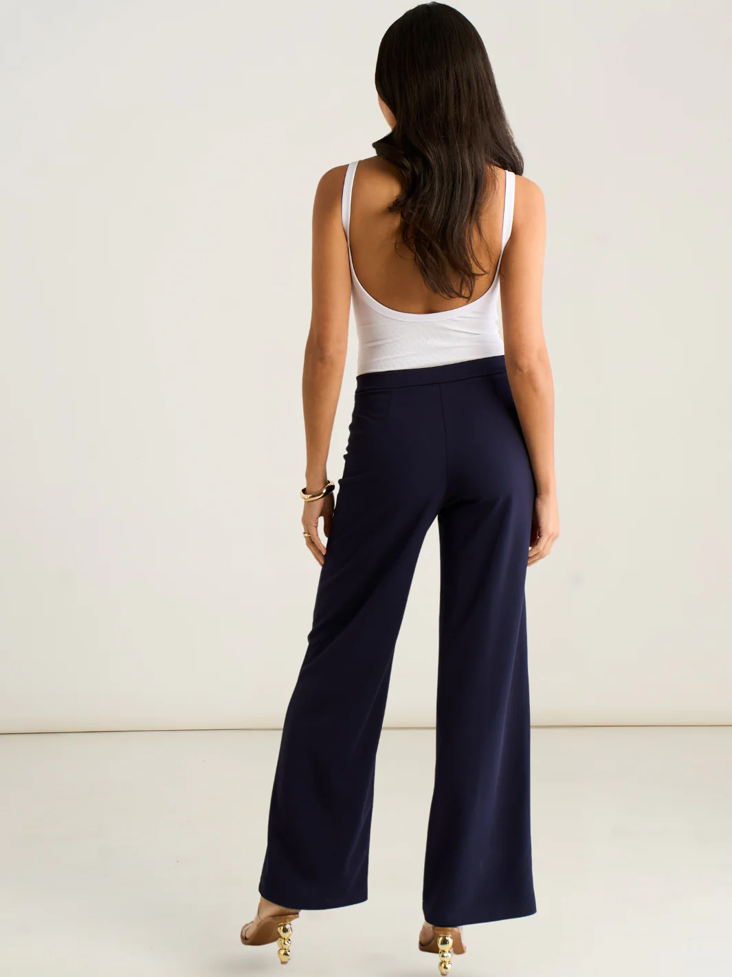 Kate & Pippa Lulu High Waist Trousers In Navy - Image 5
