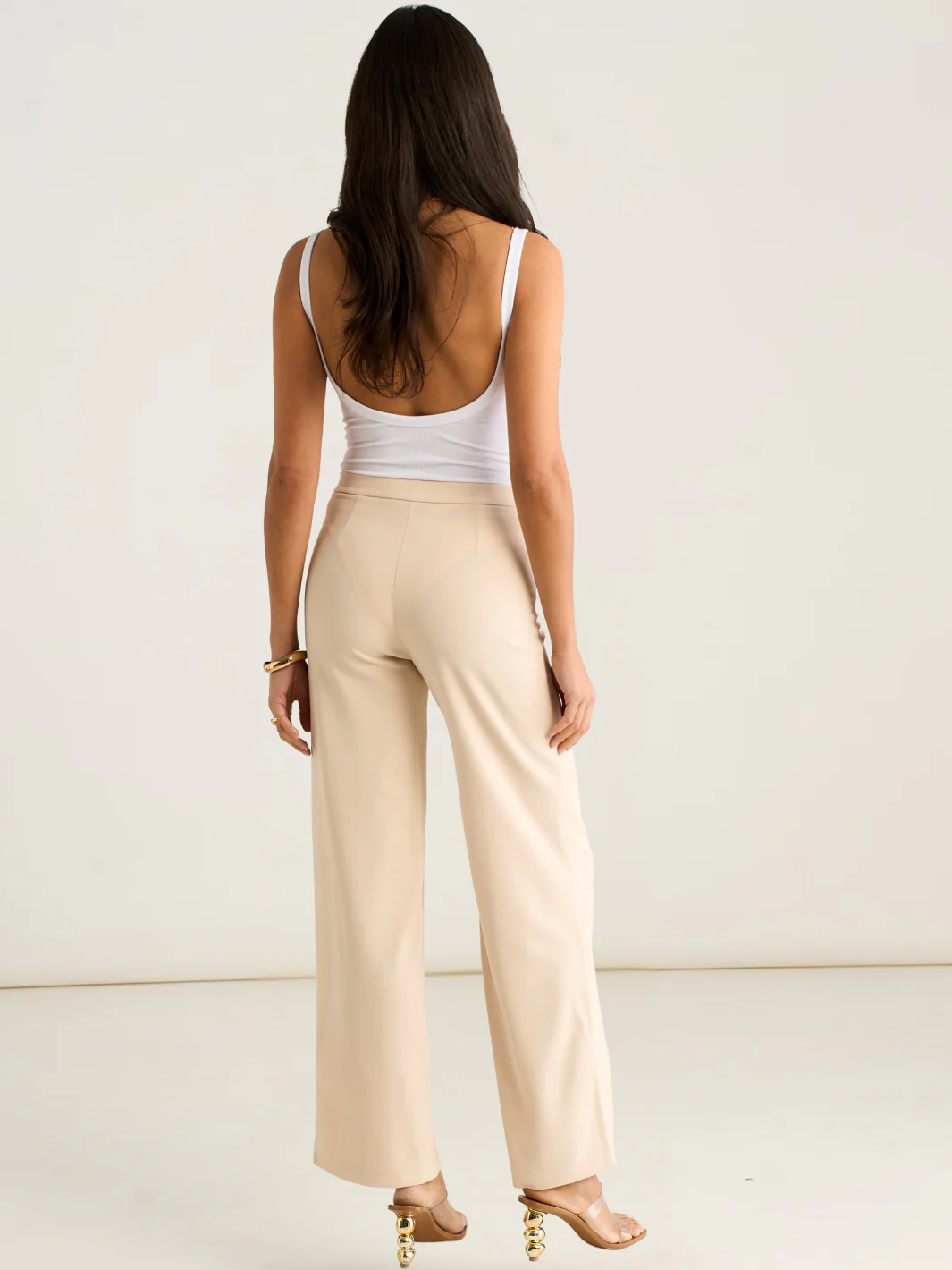 Kate & Pippa Lulu High Waist Trousers In Vanilla - Image 5