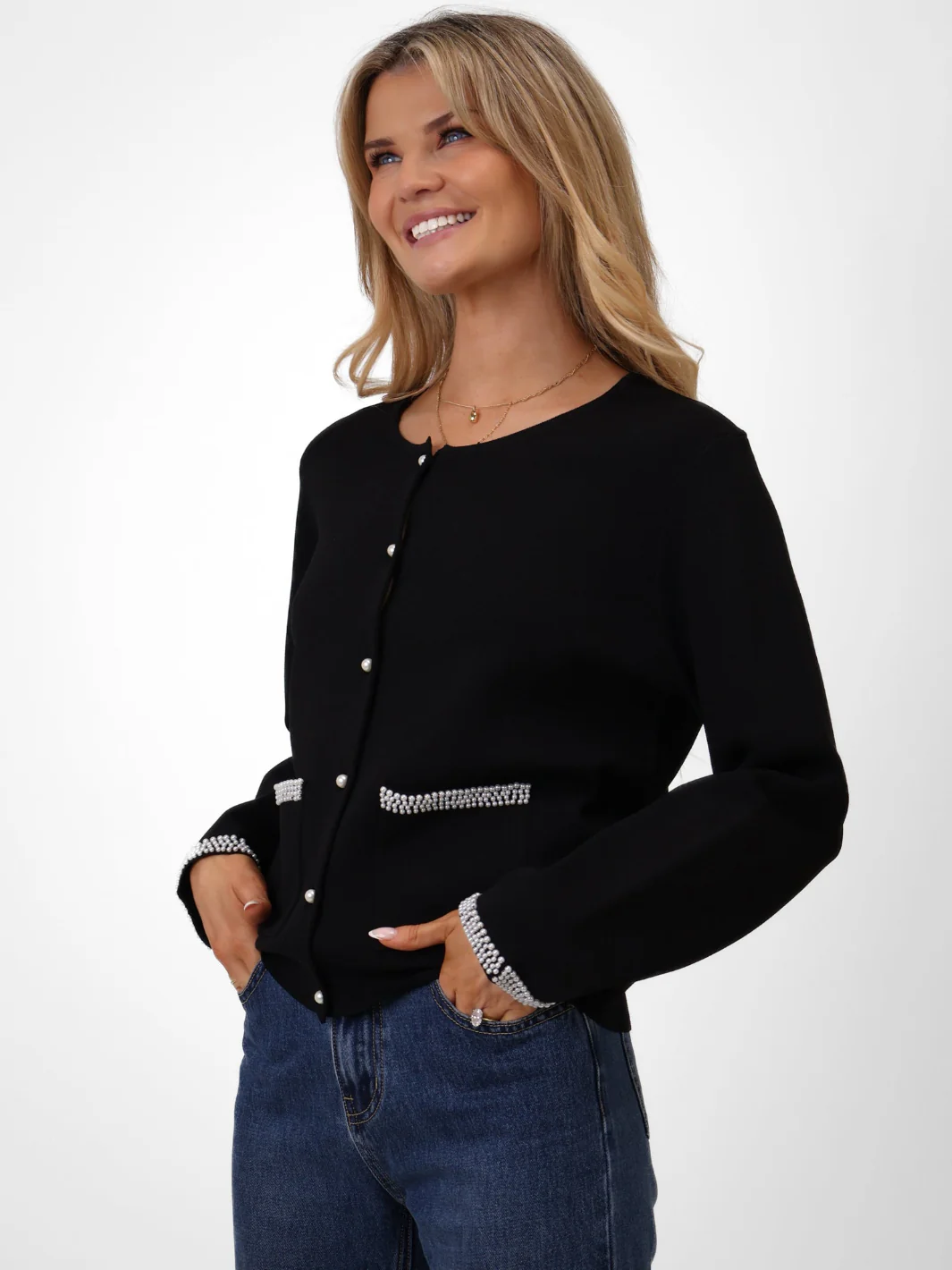 Kate & Pippa Luna Cardigan In Black - Image 3