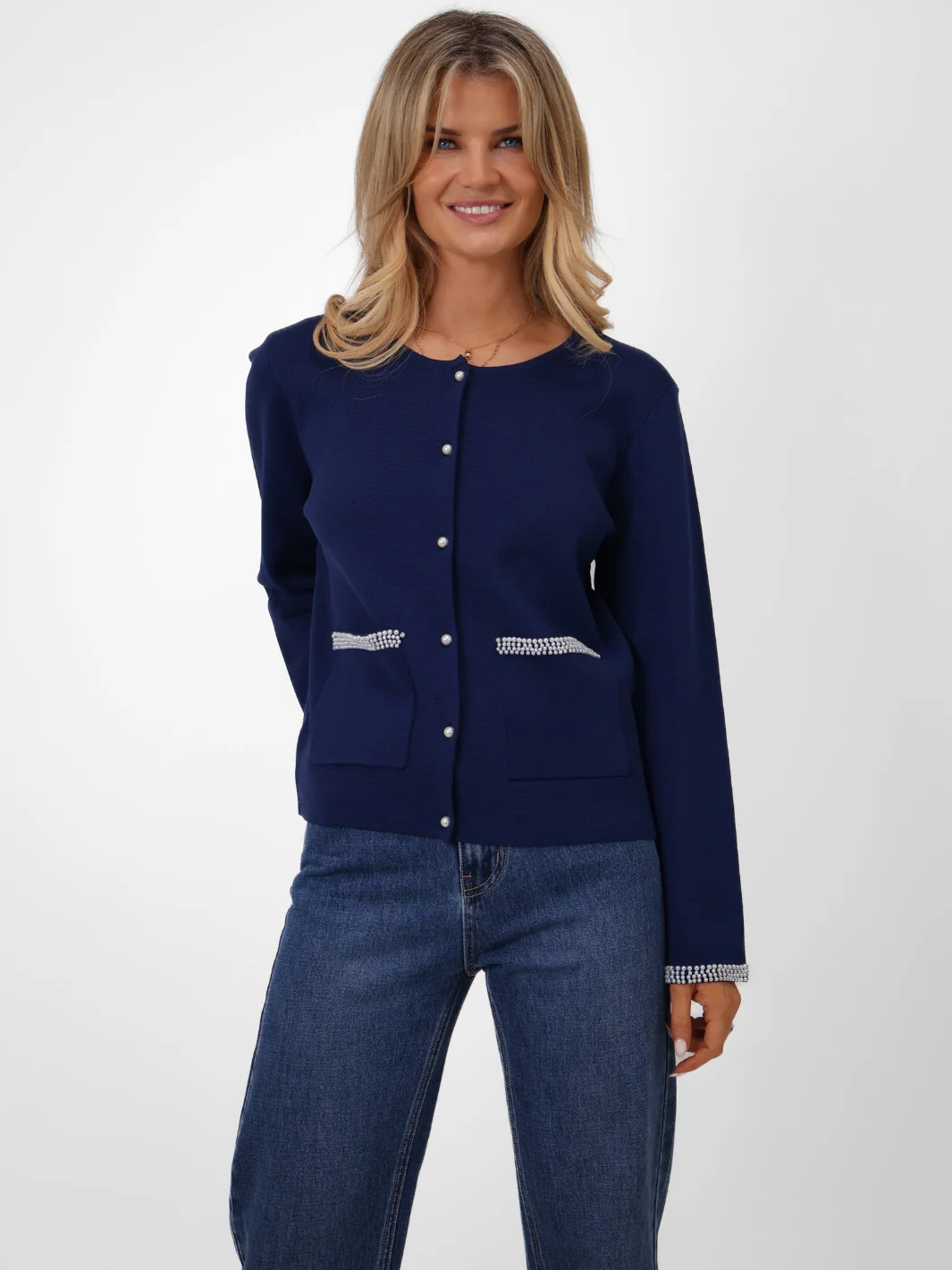 Kate & Pippa Luna Cardigan In Navy - Image 3